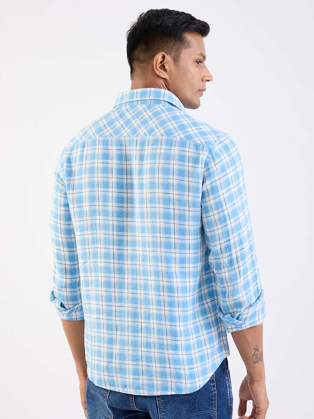 Checks-Blended-Fabric-Regular-Fit-Men-Casual-Wear-Shirt