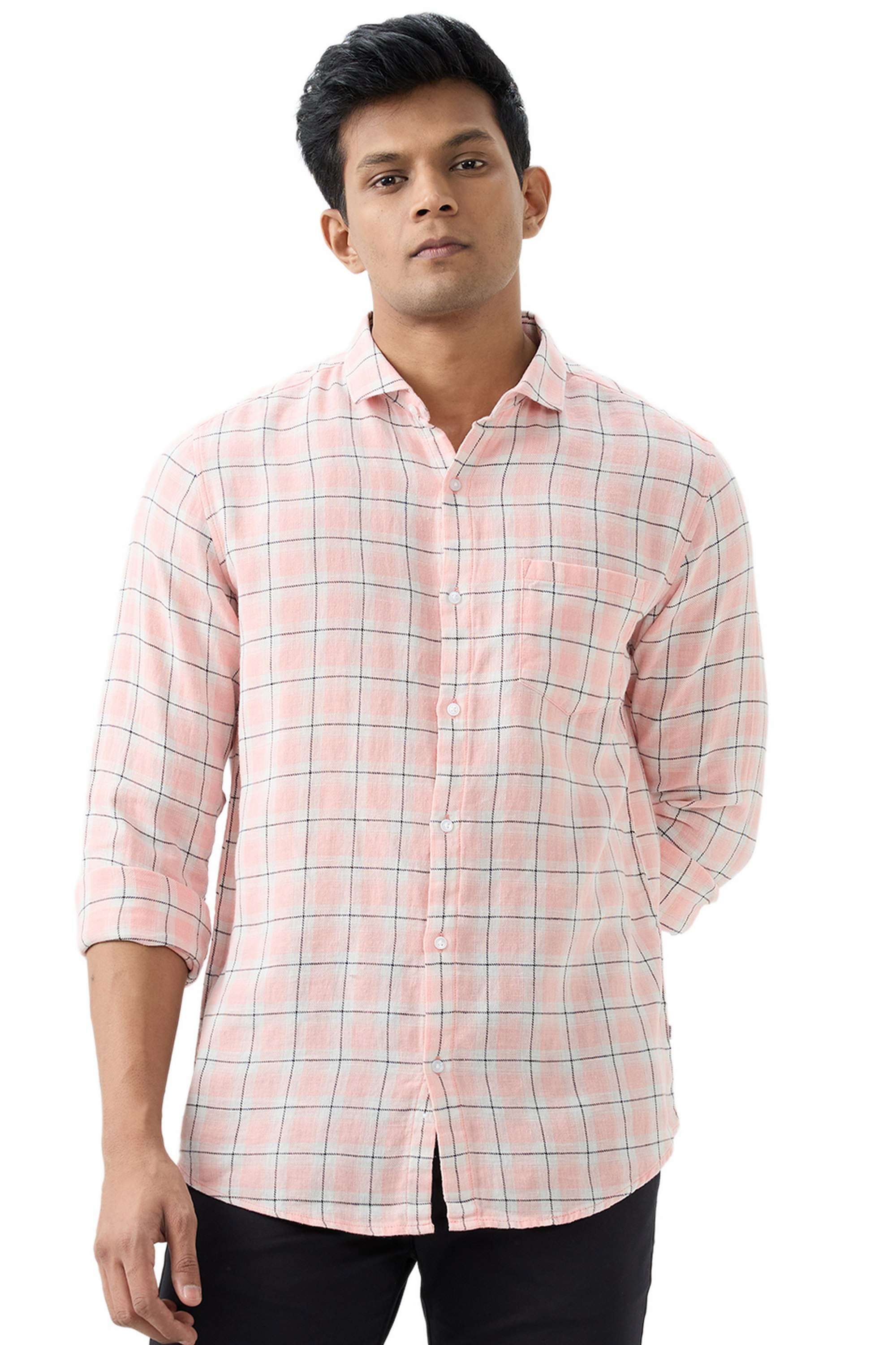 Checks-Cotton-Stretch-Slim-Fit-Men-s-Casual-Shirt