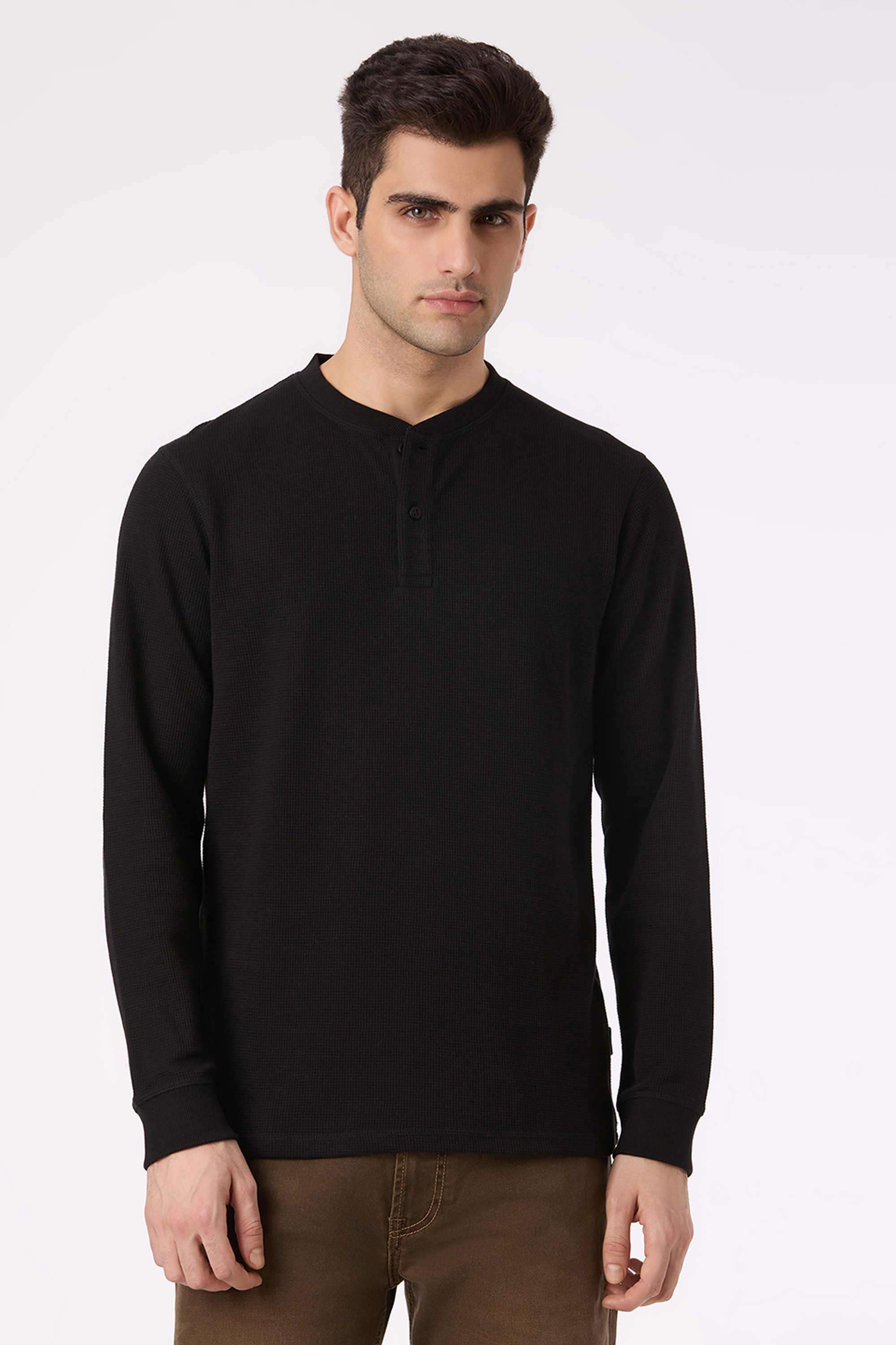 Solid-Poly-Cotton-Slim-Fit-Men-T-Shirt