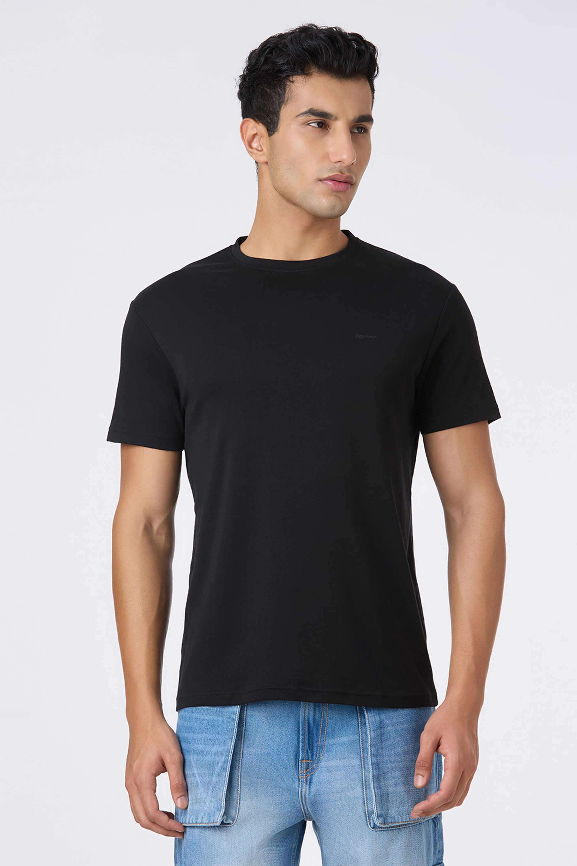 Solid-Cotton-Slim-Fit-Men-T-Shirt