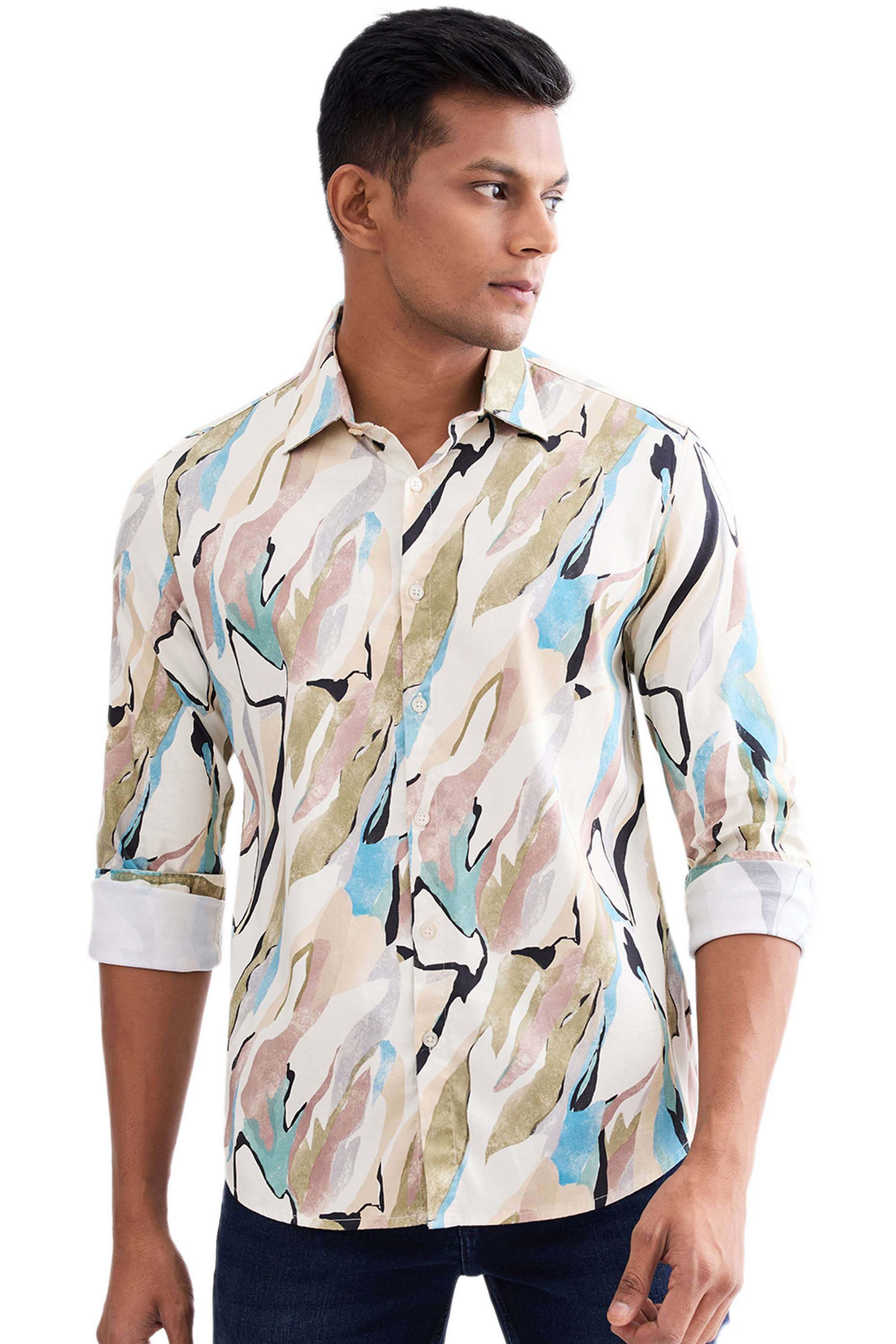 Printed-Cotton-Blend-Slim-Fit-Men-Shirt