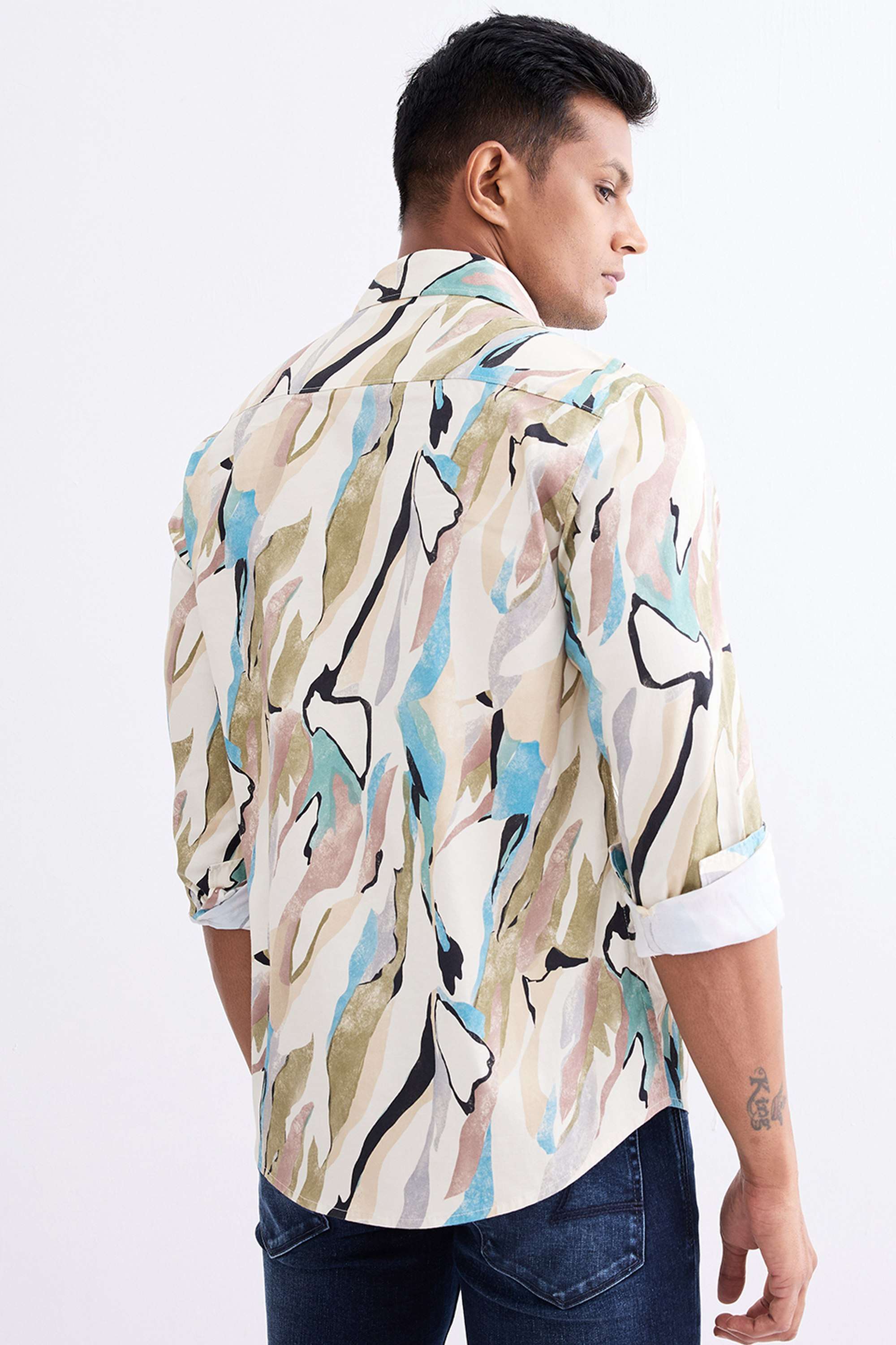 Printed-Cotton-Blend-Slim-Fit-Men-Shirt