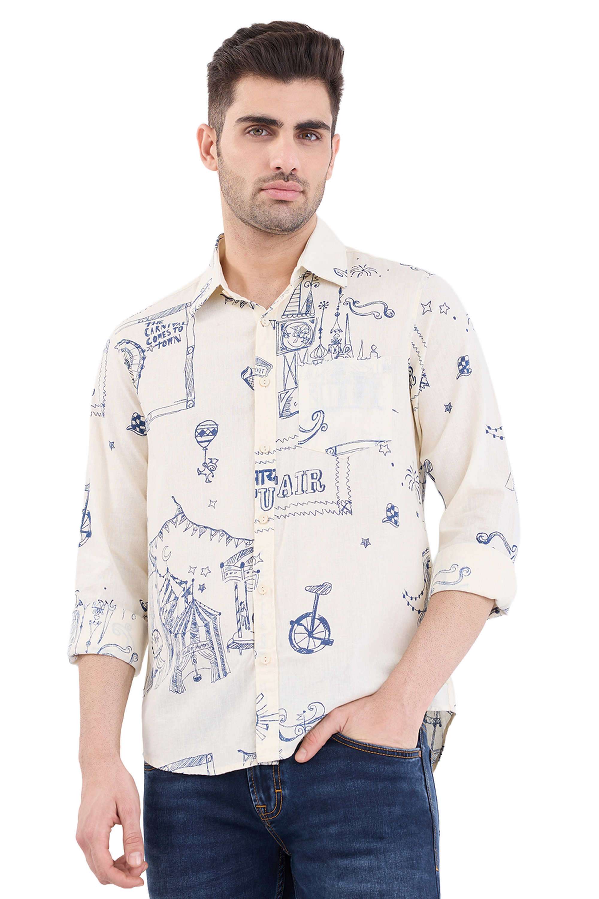 Printed-Cotton-Slim-Fit-Men-s-Casual-Shirt