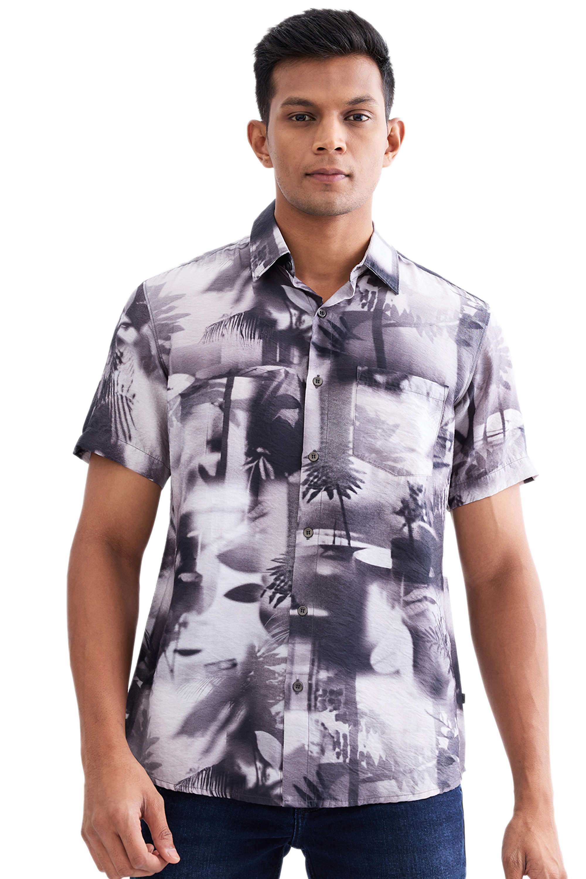 Abstract-Nylon-Slim-Fit-Men-s-Casual-Shirt