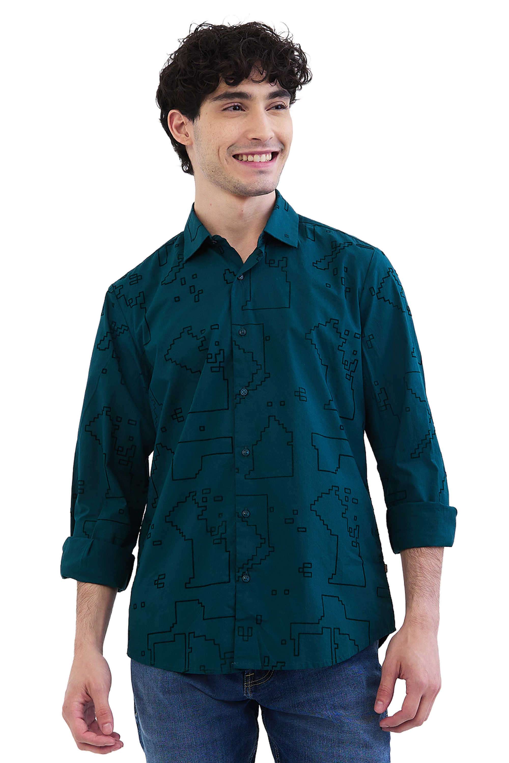 Printed-Cotton-Slim-Fit-Men-s-Casual-Shirt