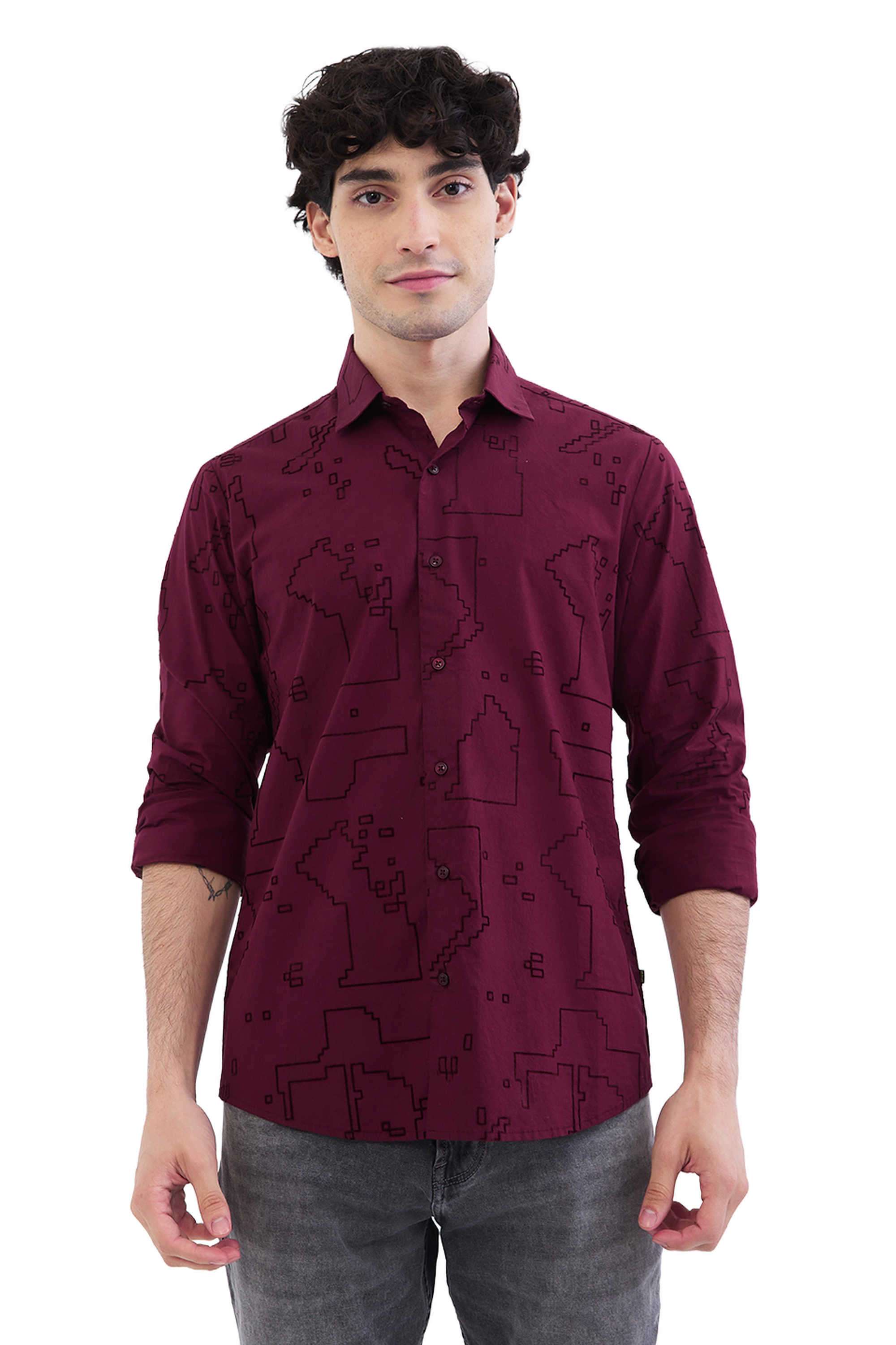 Printed-Cotton-Slim-Fit-Men-s-Casual-Shirt