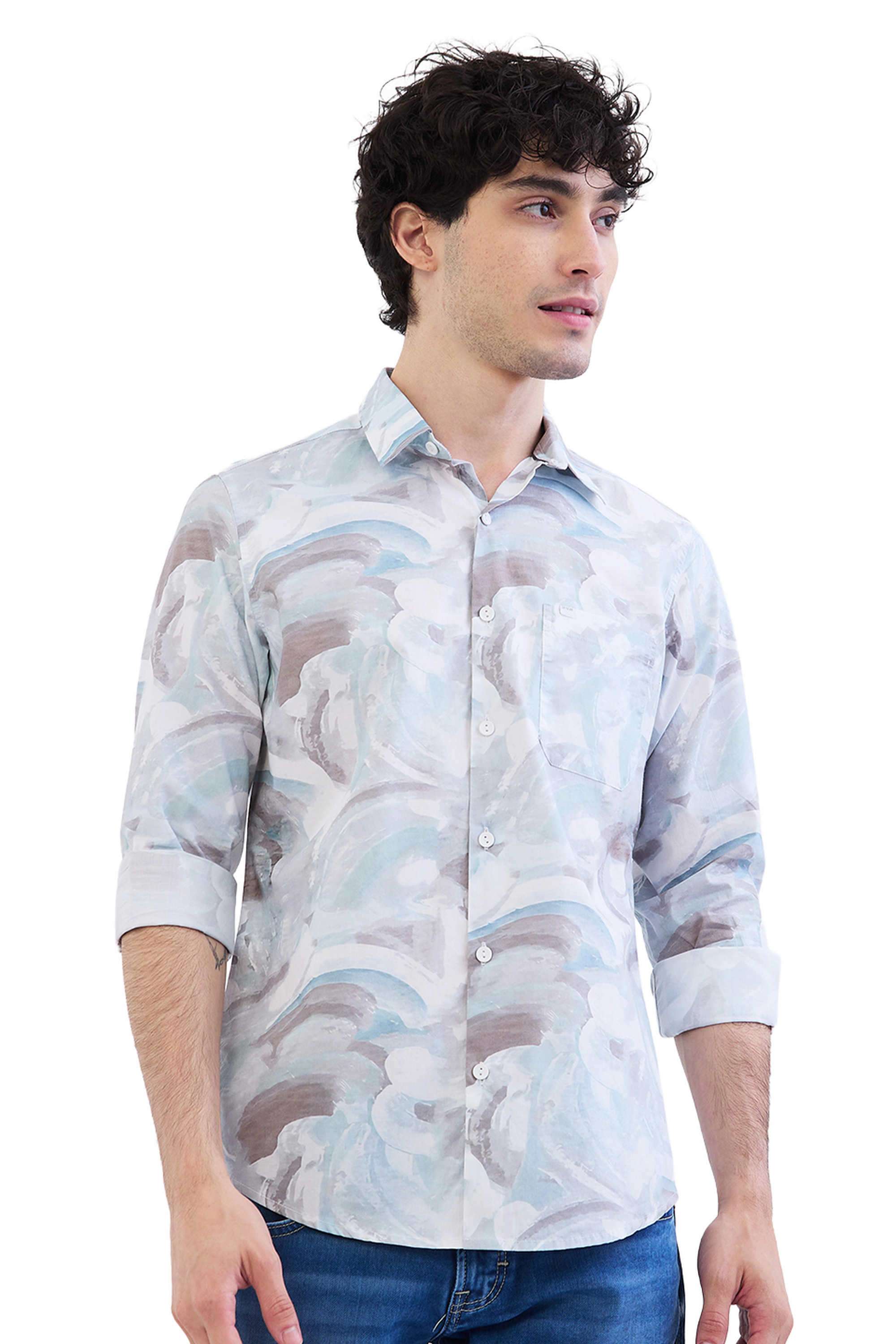 Printed-Cotton-Blend-Slim-Fit-Men-Shirt