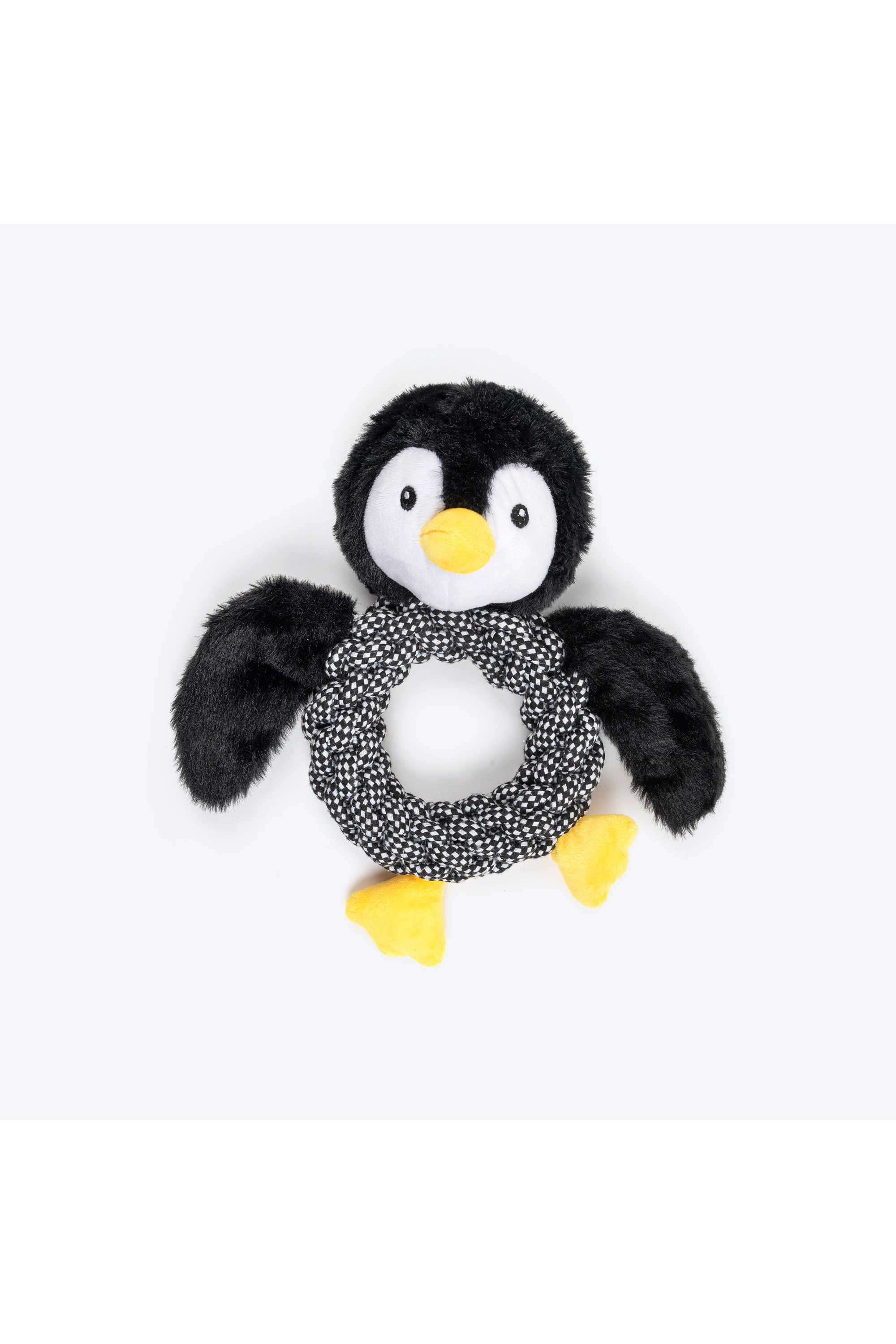 Pengu-Penguin-Squeaky-Tug-Plush-Toy-For-Dog-&-White