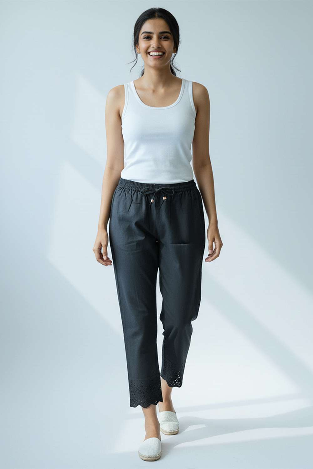 Solid Regular Fit Cotton Flex Women's Casual Wear Palazzos