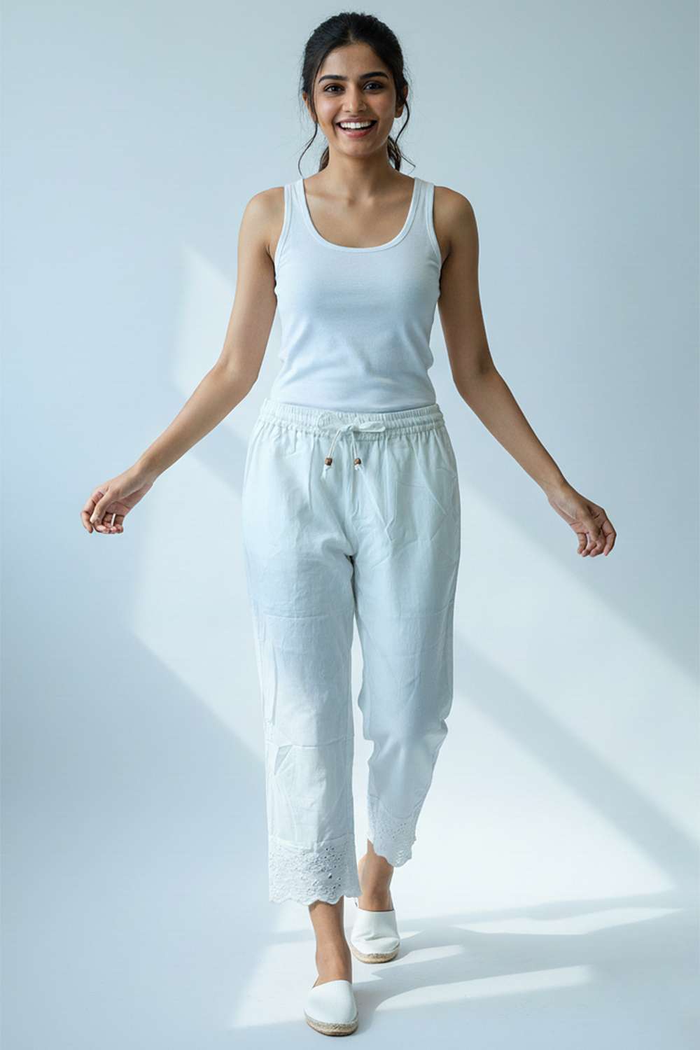Solid Regular Fit Cotton Flex Women's Casual Wear Palazzos