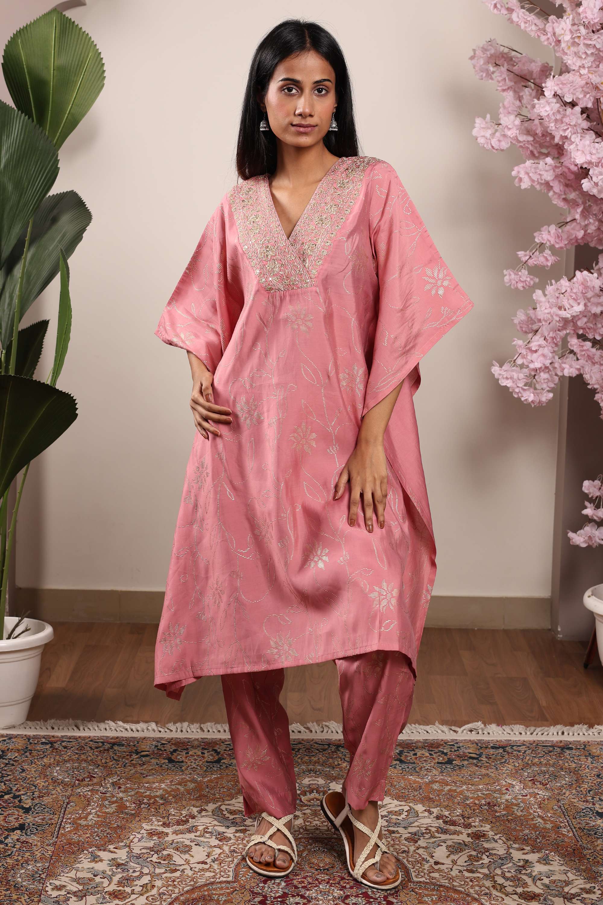 intune Printed Blended Fabric Relaxed Fit Women's Kaftan-picture-13