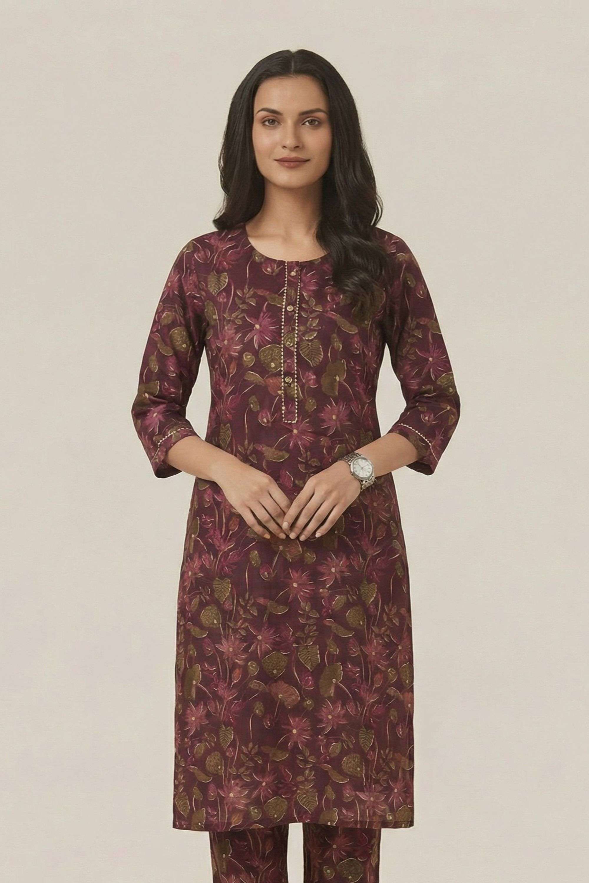 intune Blended Fabric Regular Fit 3/4 Sleeves Festive Wear Women Co-Ord Set-picture-28