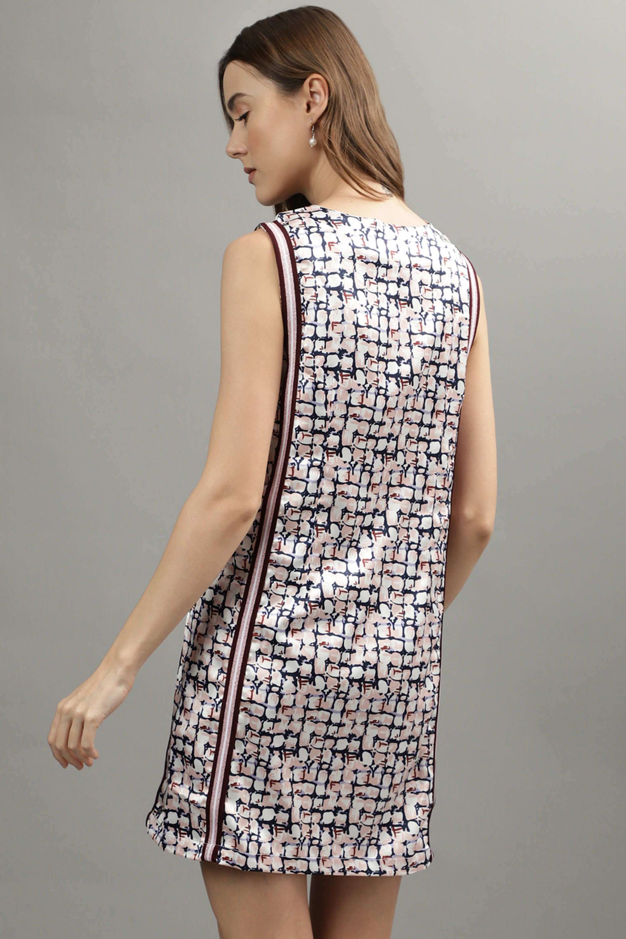 Printed-Acrylic-Round-Neck-Women-s-Dress
