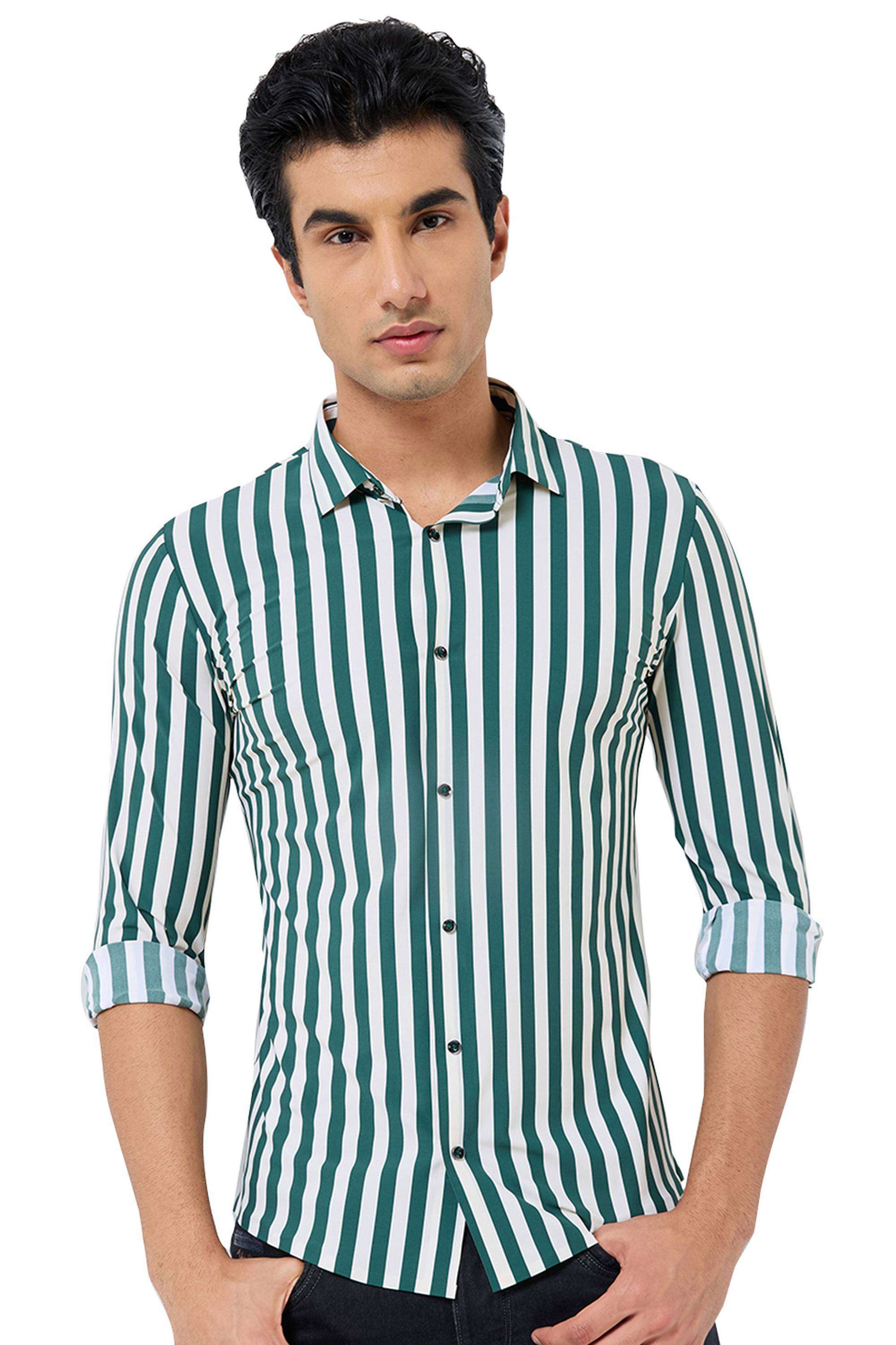 Stripes-Nylon-Regular-Fit-Men-s-Casual-Shirt