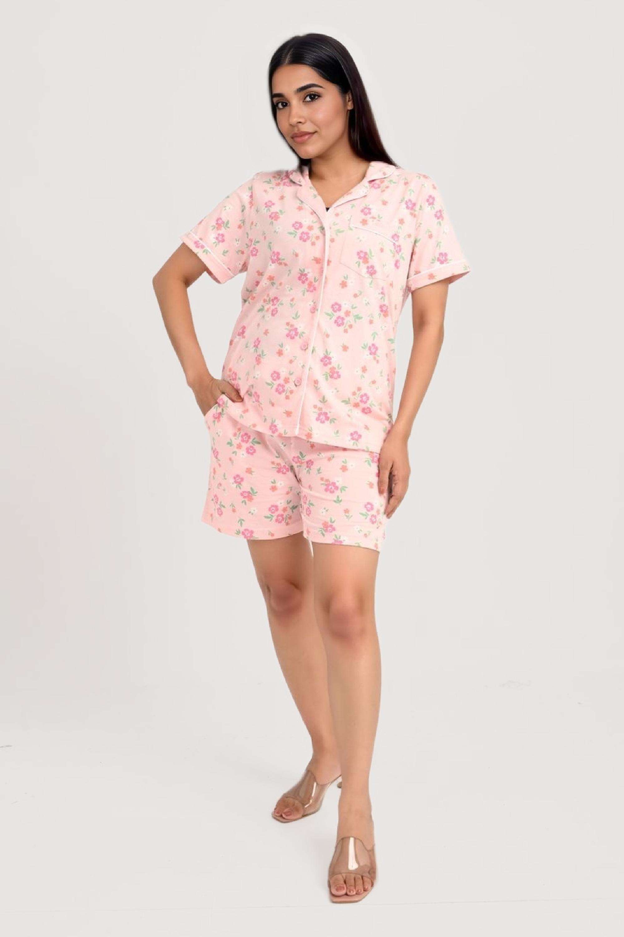 Printed-Round-Neck-Cotton-Women-Co-Ord-Set