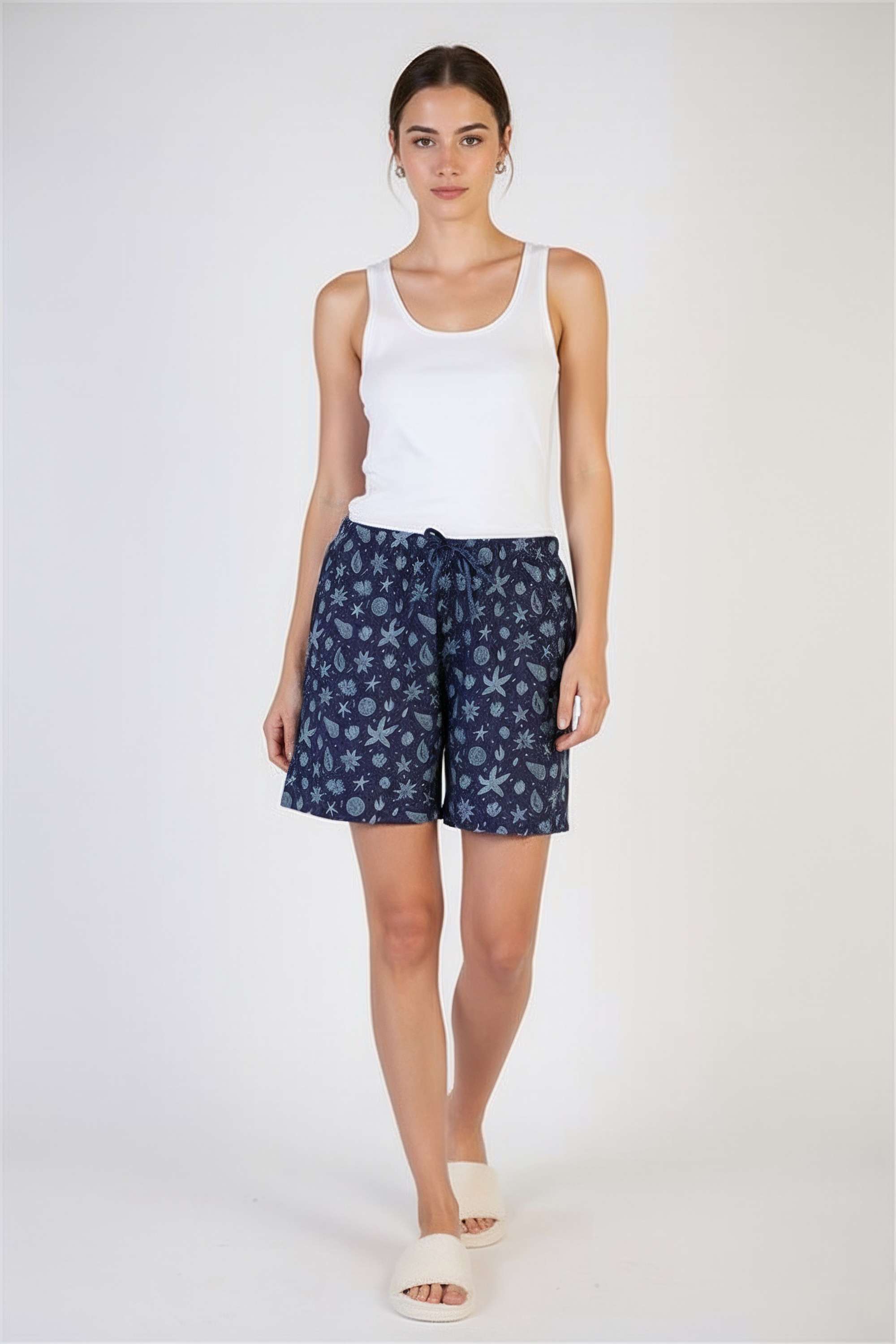 Regular-Fit-Above-Knee-Blended-Fabric-Women-s-Casual-Wear-Shorts