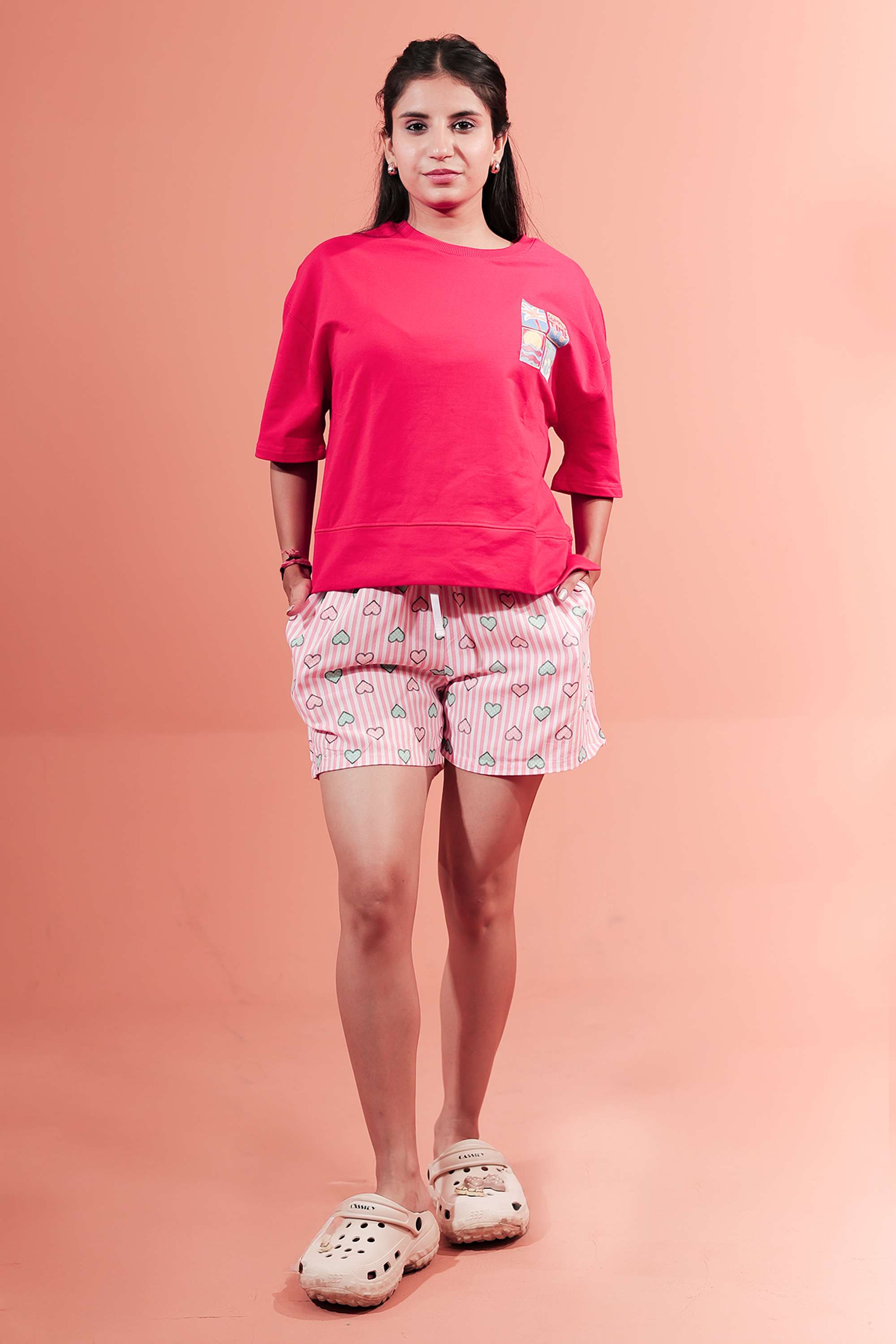 Regular-Fit-Mid-Thigh-Viscose-Women-s-Casual-Wear-Shorts