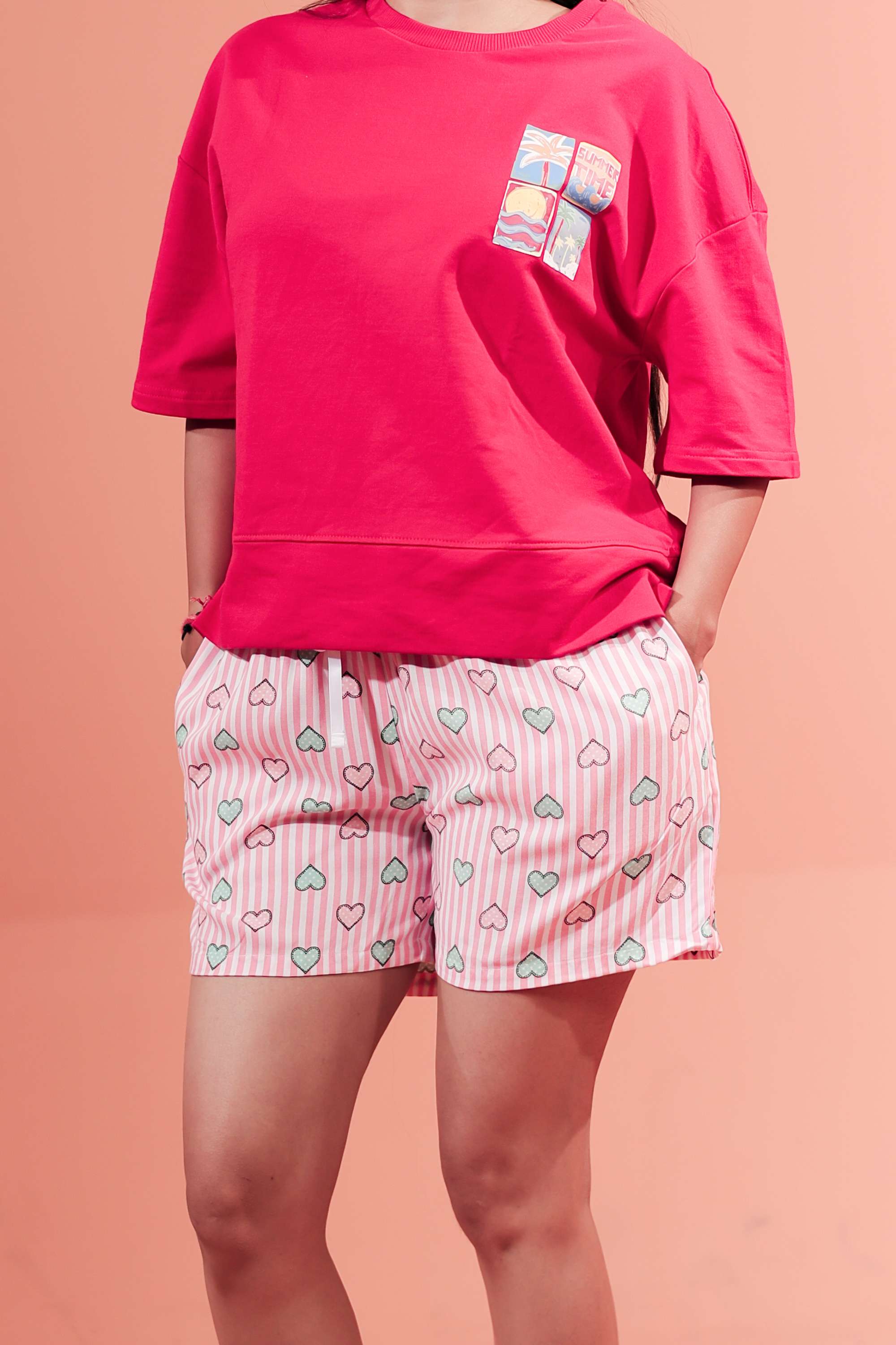 Regular-Fit-Mid-Thigh-Viscose-Women-s-Casual-Wear-Shorts