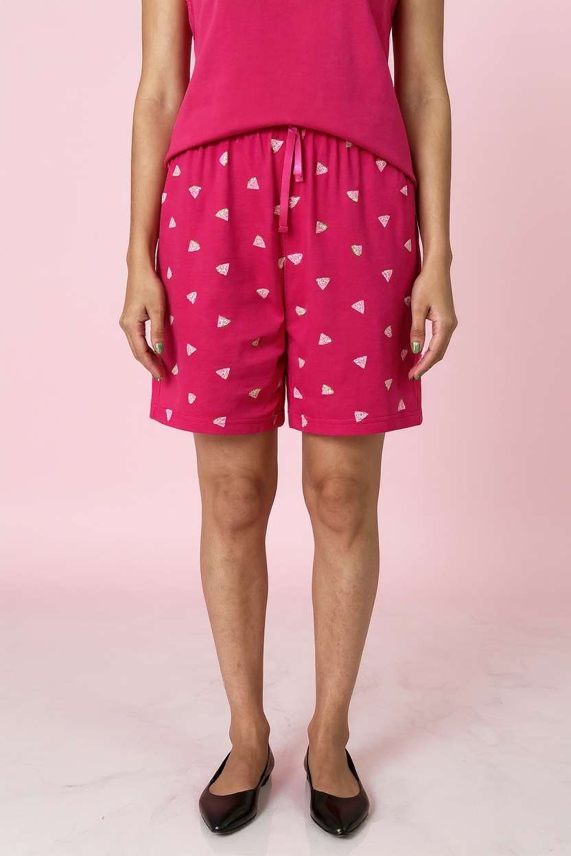Polka-Dots-Regular-Fit-Cotton-Women-s-Casual-Wear-Shorts