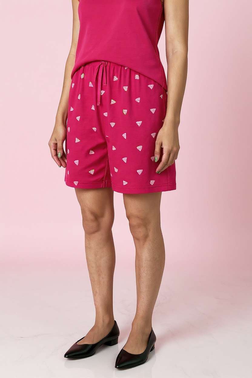Polka-Dots-Regular-Fit-Cotton-Women-s-Casual-Wear-Shorts