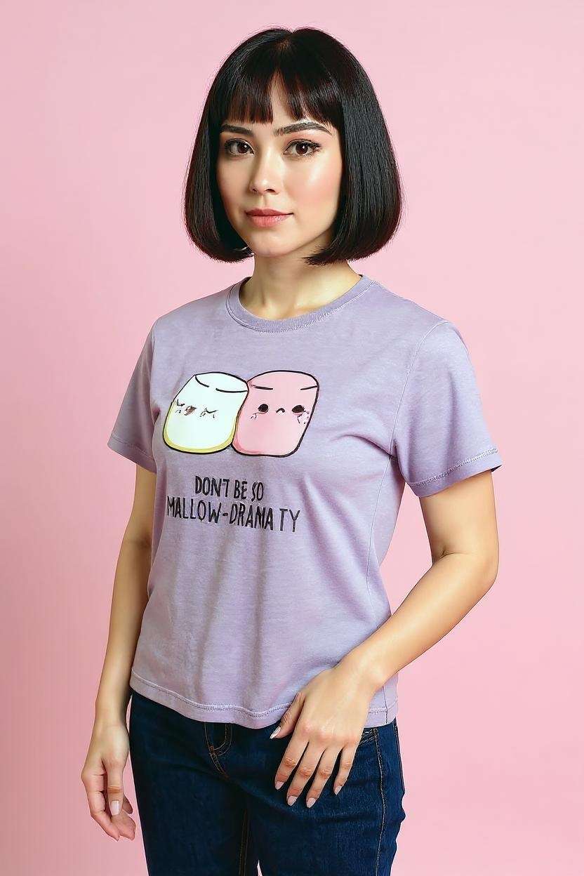 Printed-Cotton-Round-Neck-Women-Casual-Wear-T-Shirt