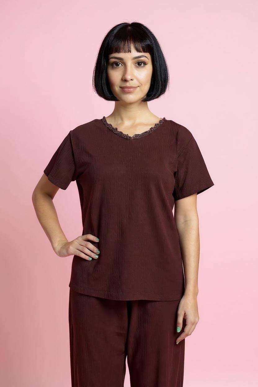 Printed-Polyester-Round-Neck-Women-Casual-Wear-T-Shirt