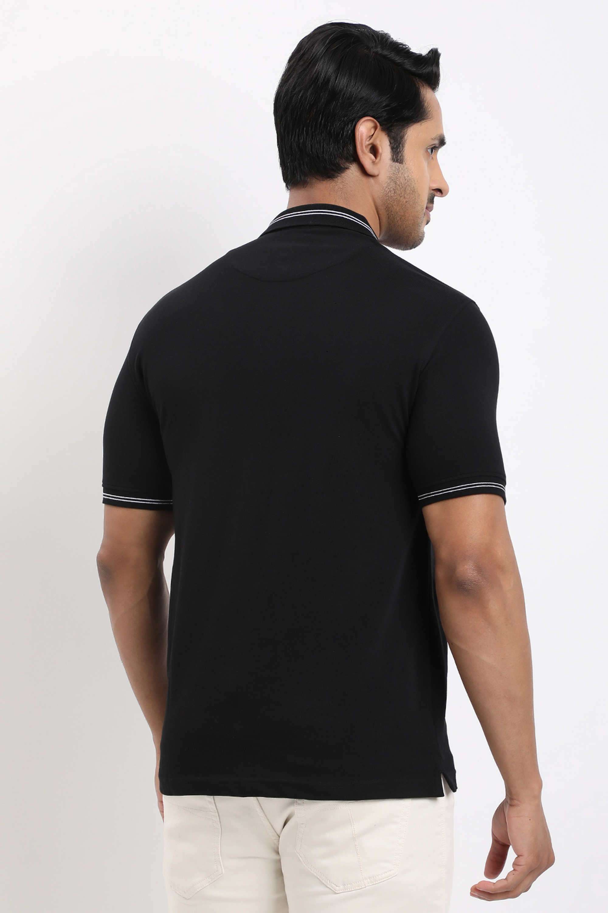 Solid-Cotton-Blend-Polo-Men-s-T-Shirt