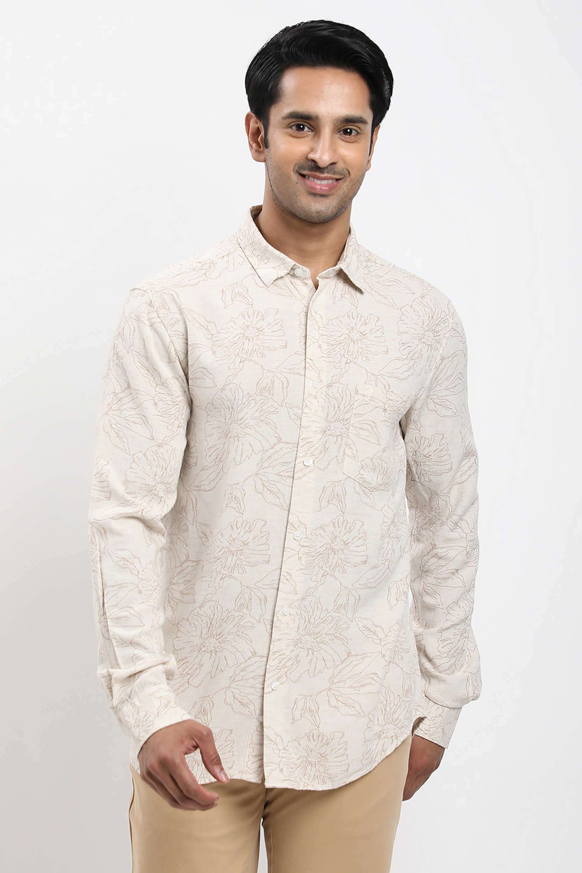 Printed-Blended-Fabric-Regular-Fit-Men-s-Casual-Shirt