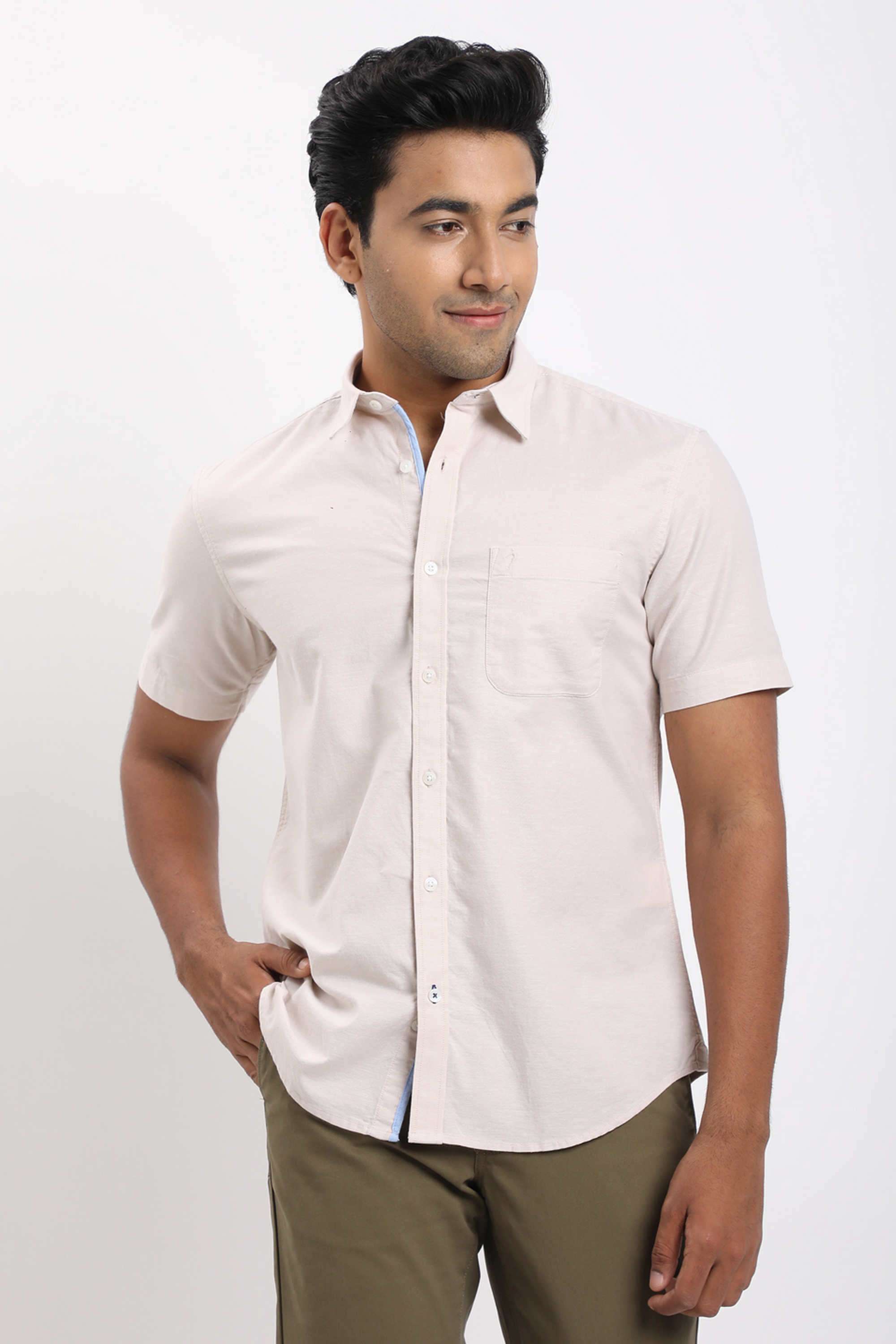 Solid-Cotton-Blend-Regular-Fit-Men-s-Casual-Shirt
