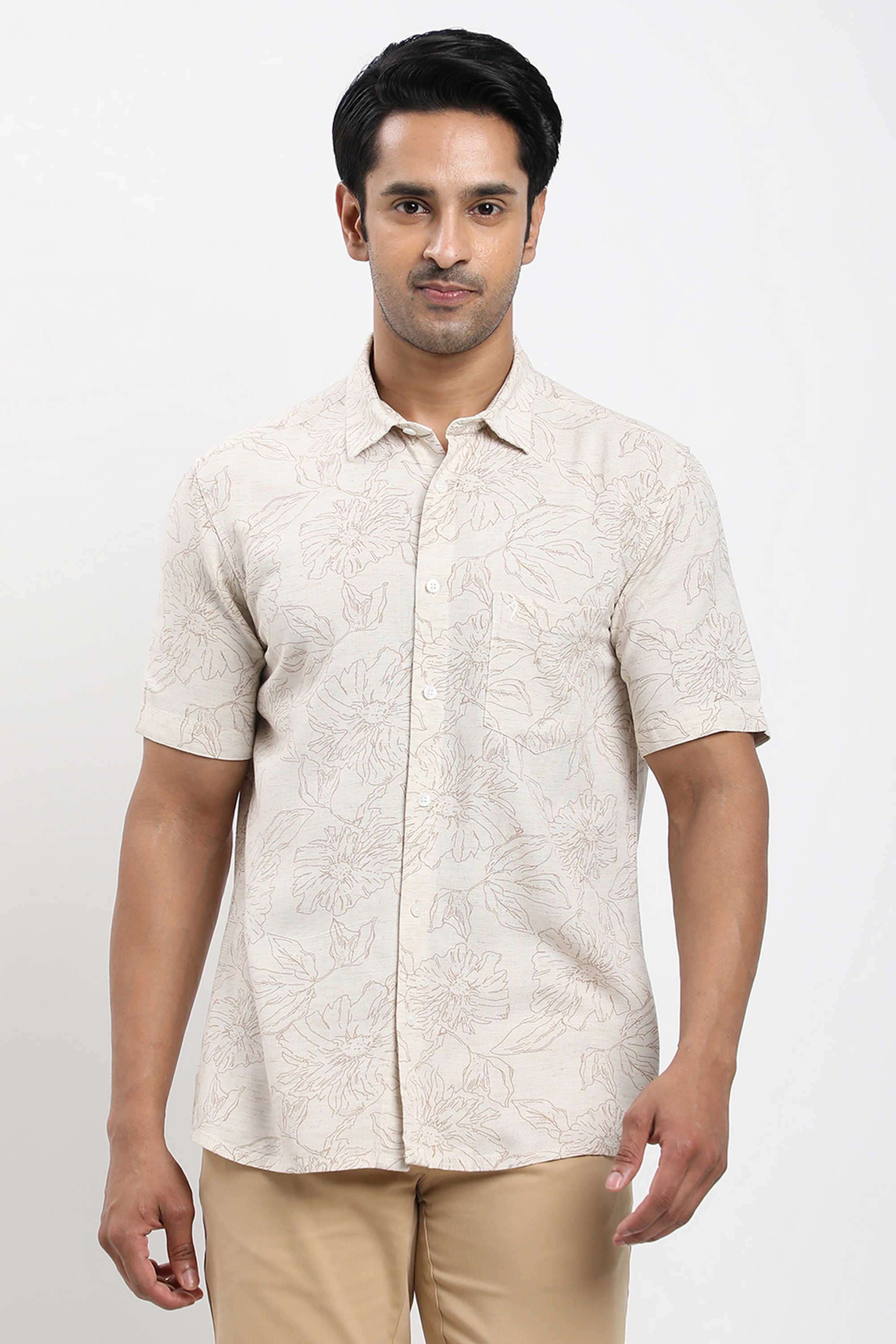 Printed-Blended-Fabric-Regular-Fit-Men-s-Casual-Shirt