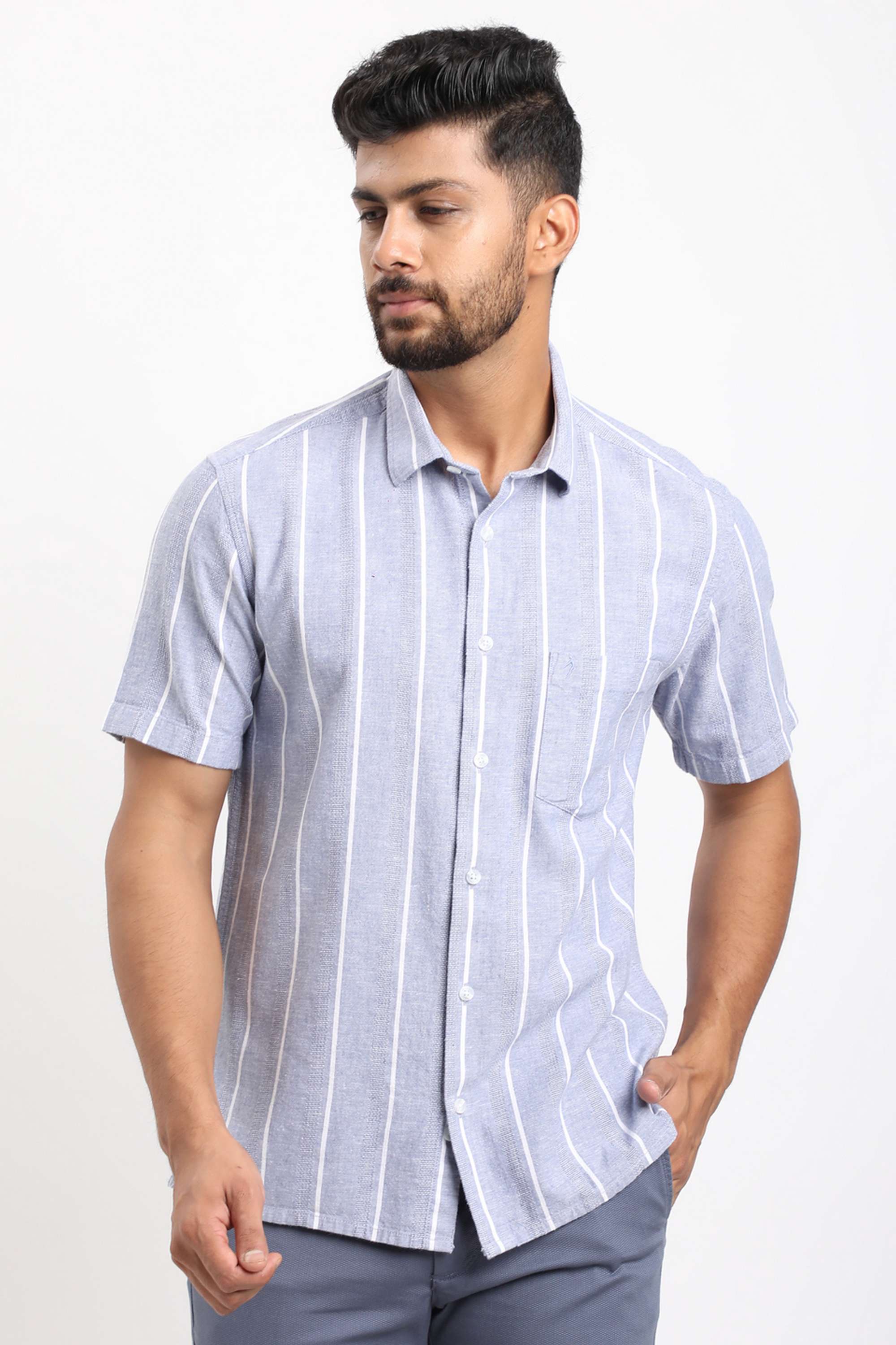 Stripes-Cotton-Linen-Blend-Regular-Fit-Men-s-Casual-Wear-Shirt