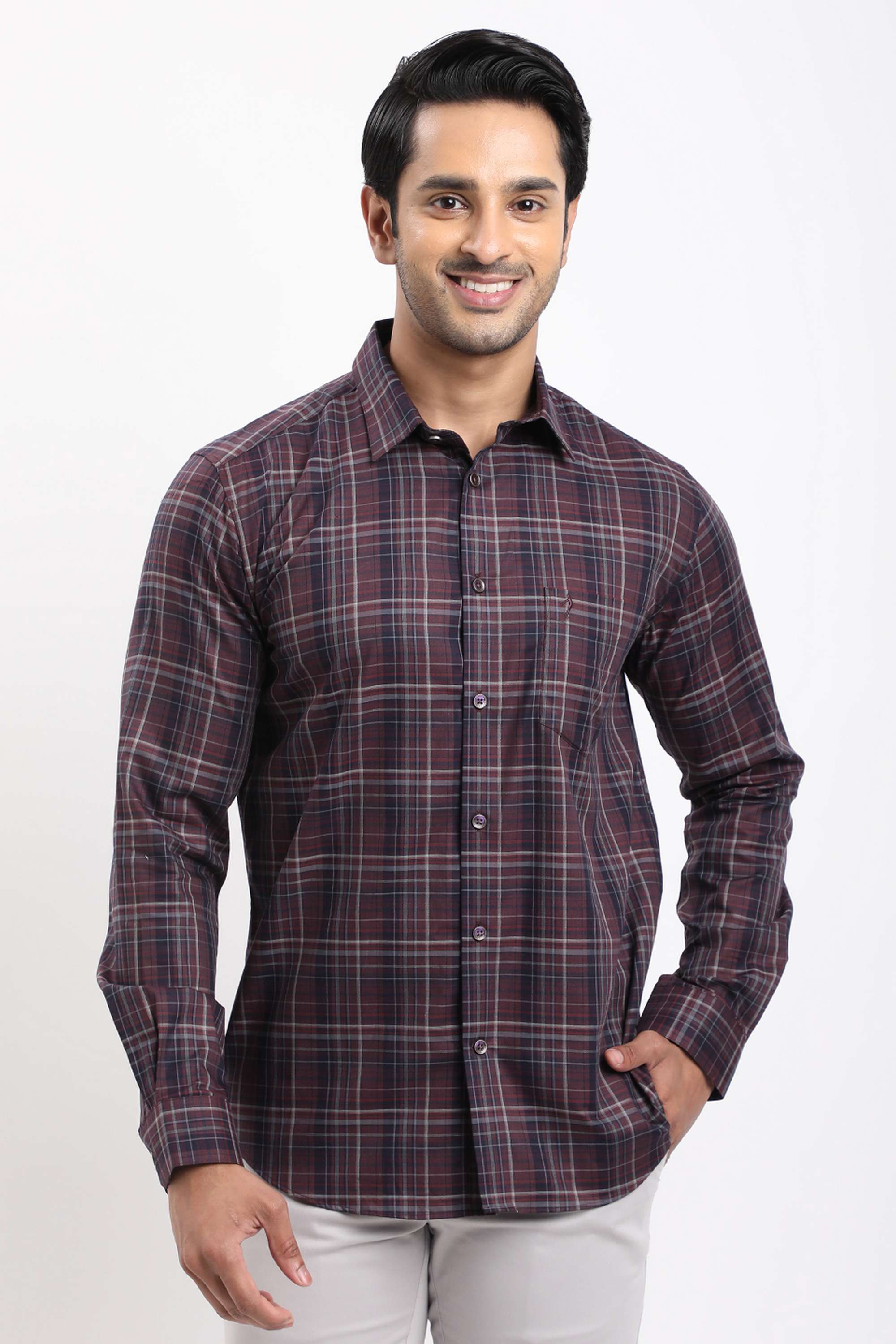 Checks-Cotton-Regular-Fit-Men-s-Casual-Wear-Shirt