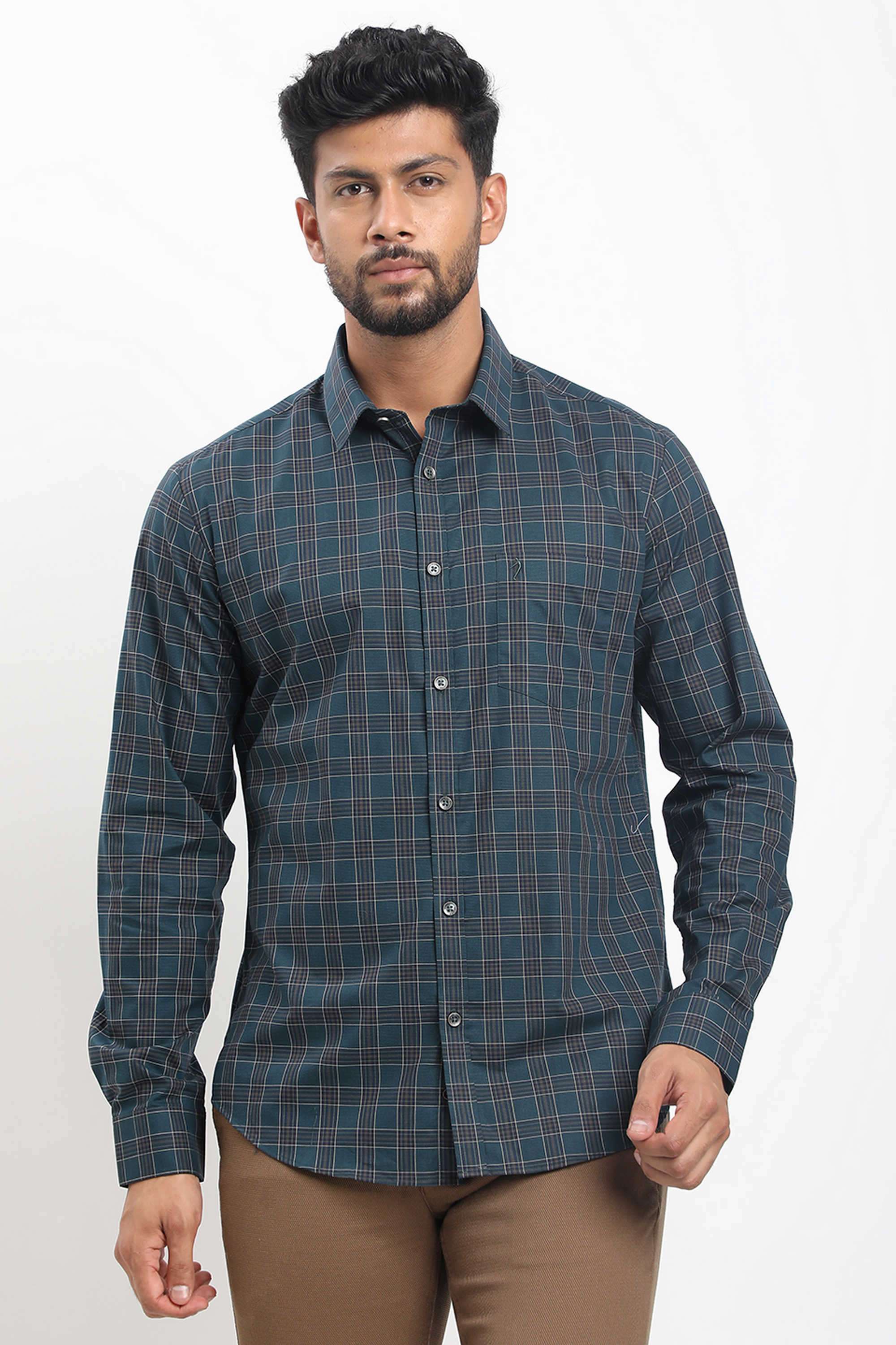 Checks-Cotton-Regular-Fit-Men-s-Casual-Shirt