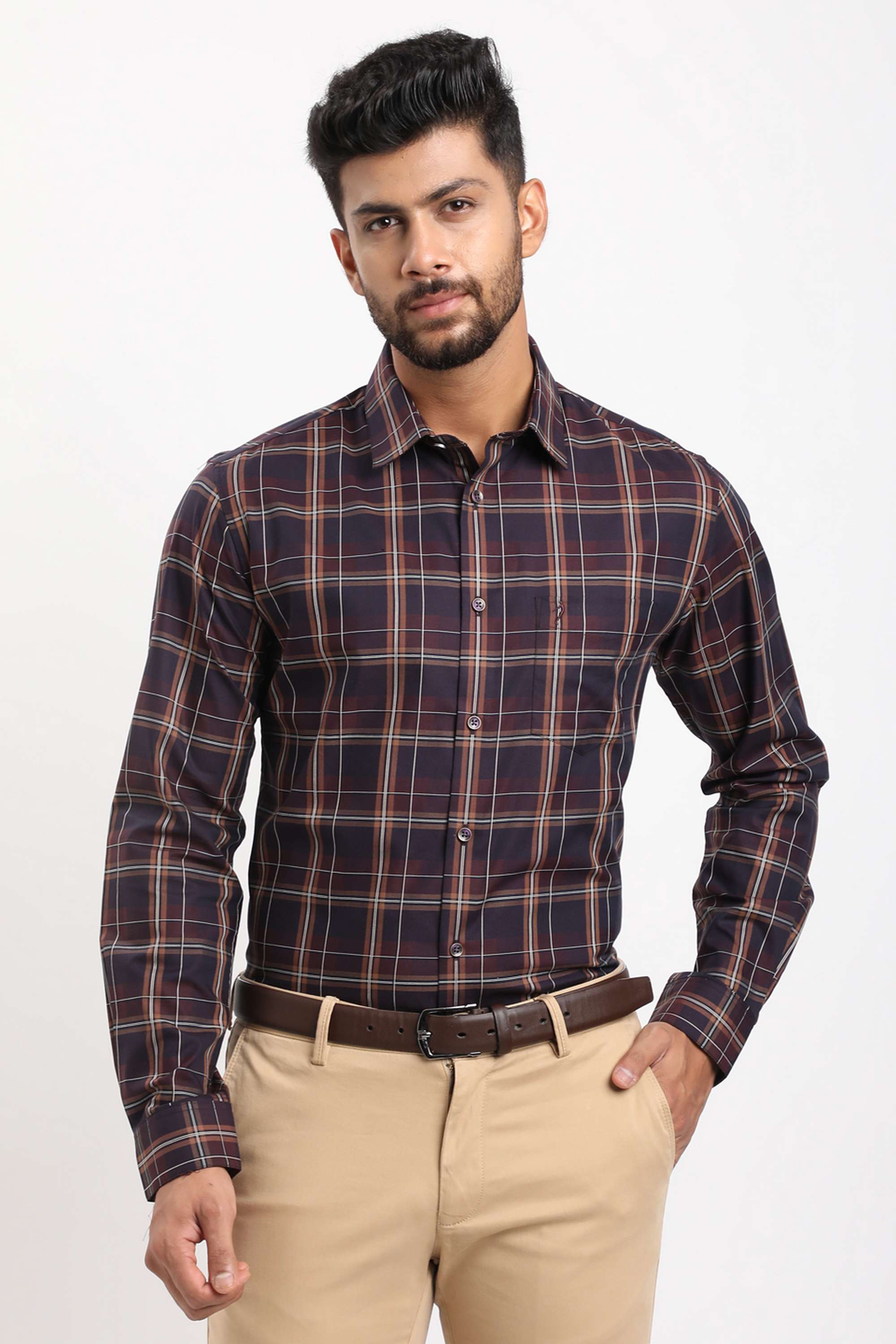 Checks-Cotton-Regular-Fit-Men-s-Casual-Wear-Shirt