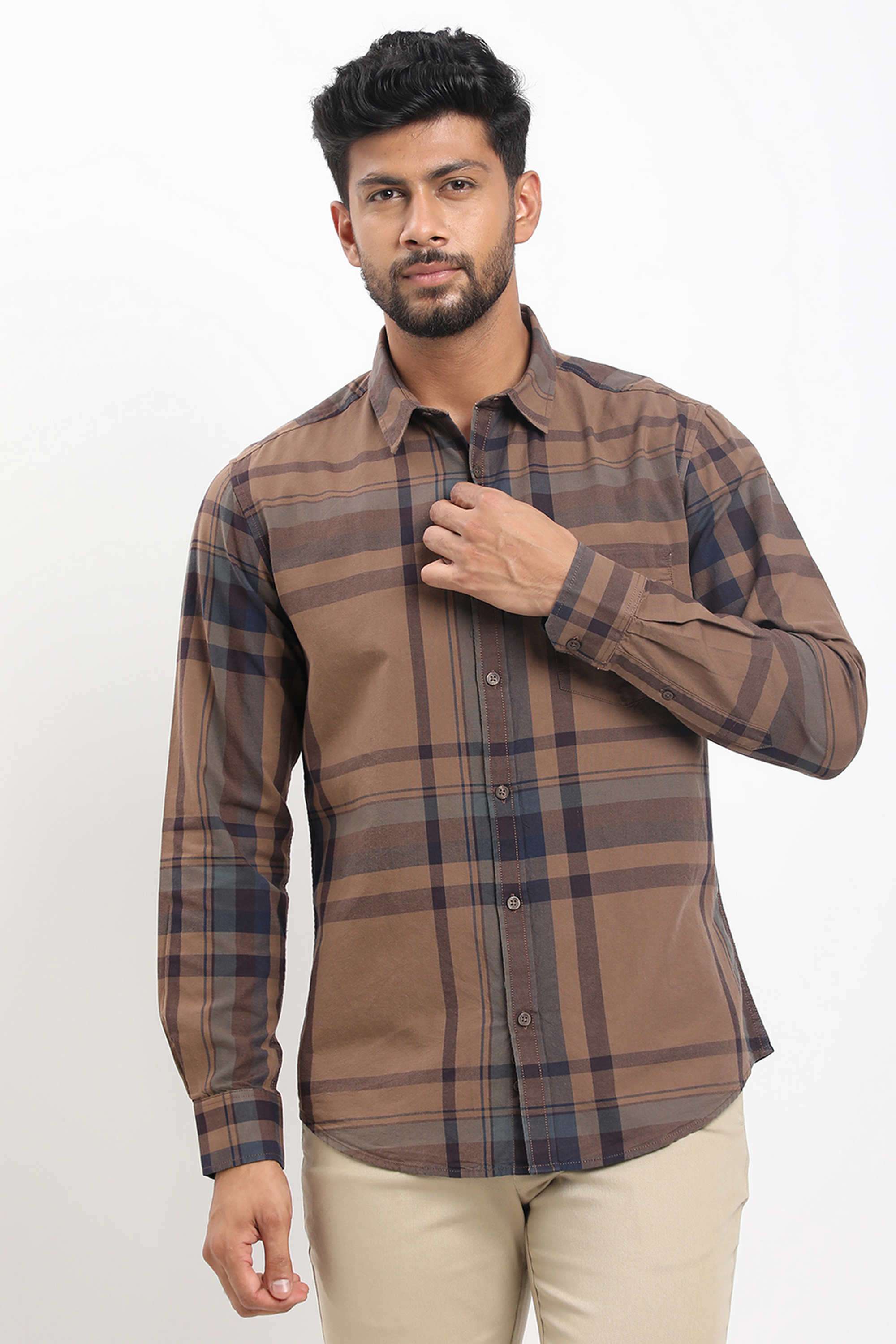 Checks-Cotton-Regular-Fit-Men-s-Casual-Shirt
