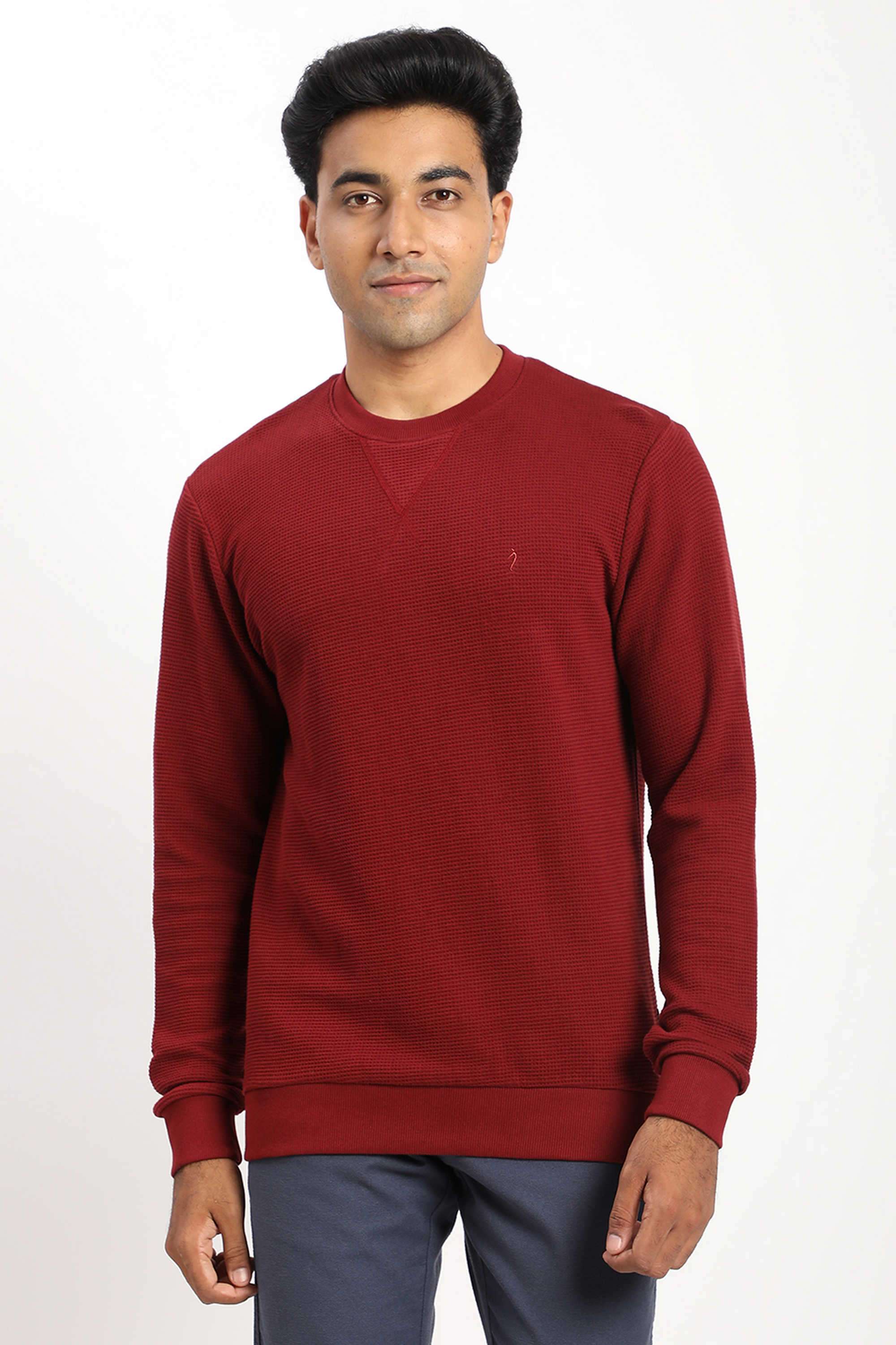Solid-Cotton-Blend-Regular-Fit-Men-s-Sweatshirt