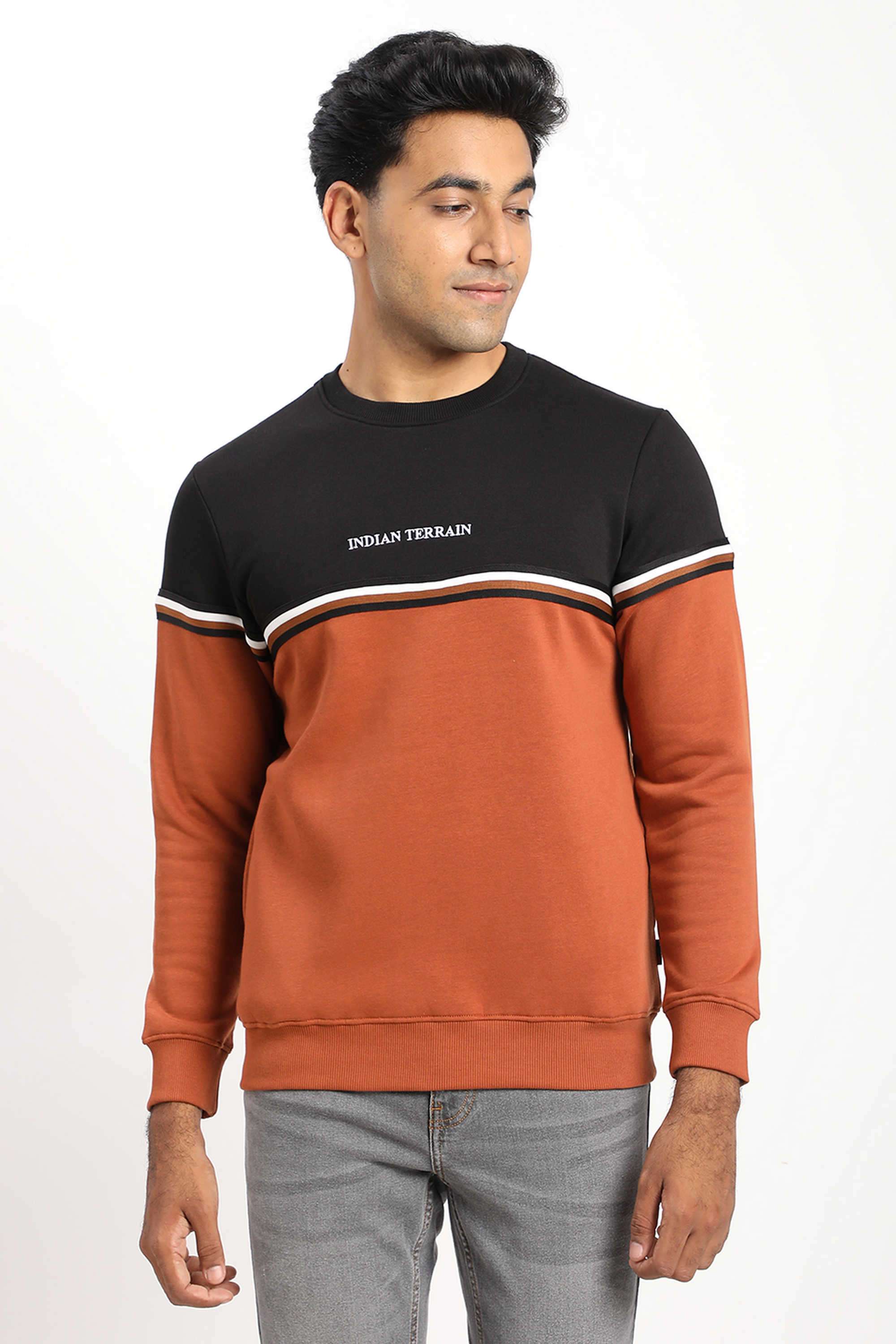 Solid-Cotton-Blend-Regular-Fit-Men-s-Sweatshirt