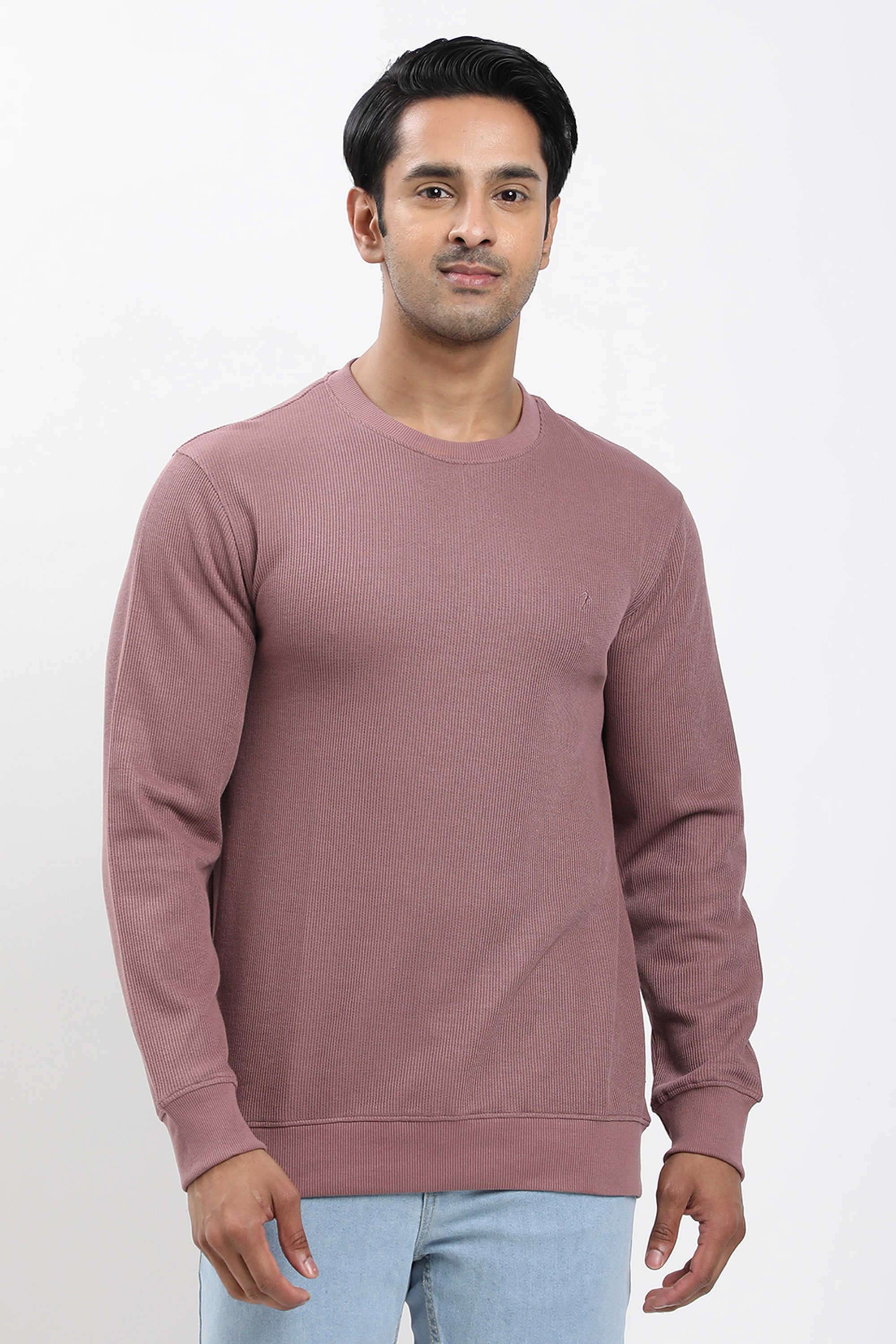 Textured-Cotton-Blend-Round-Neck-Men-s-Sweatshirt