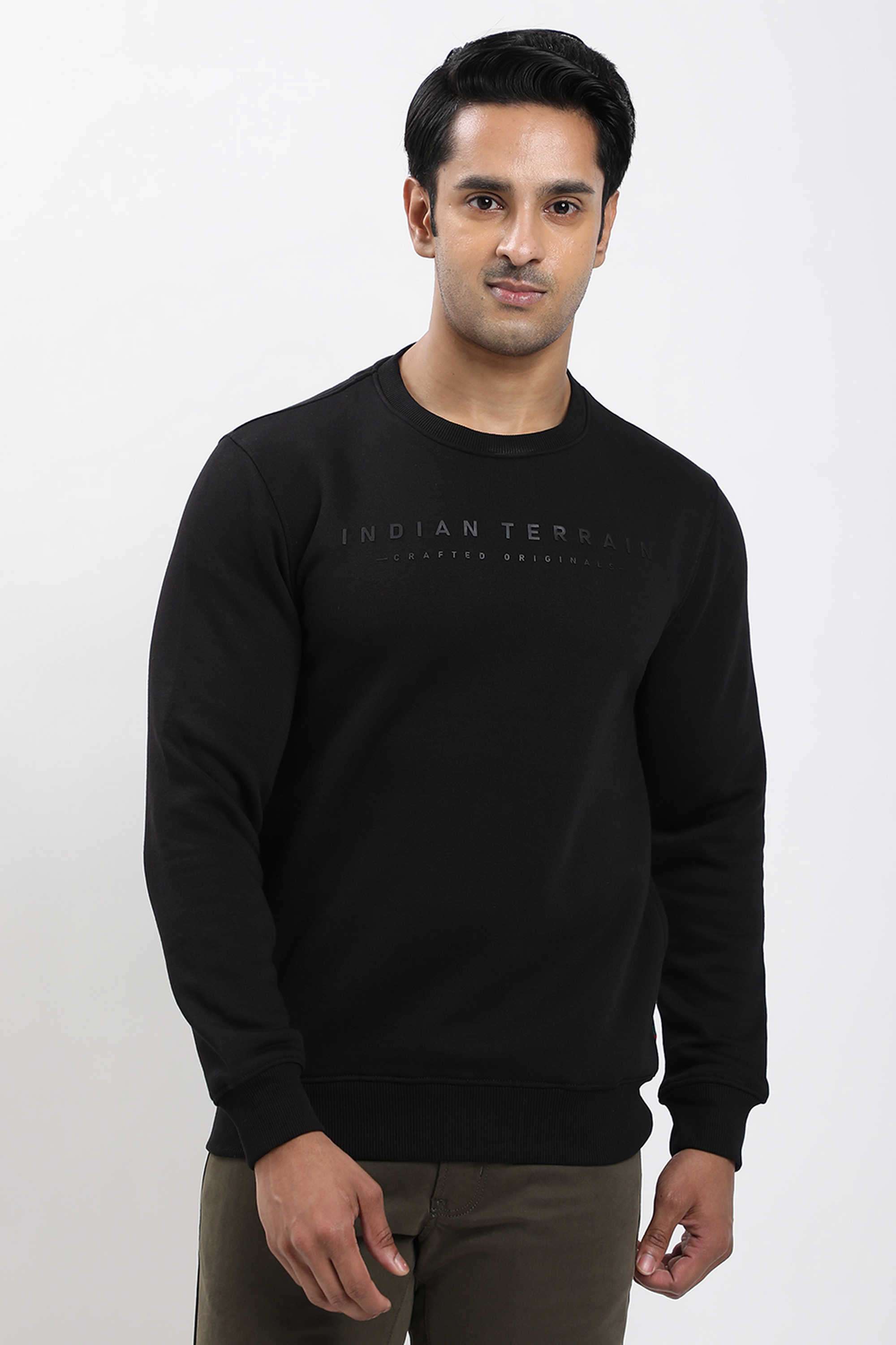 Solid-Cotton-Blend-Round-Neck-Men-s-Sweatshirt