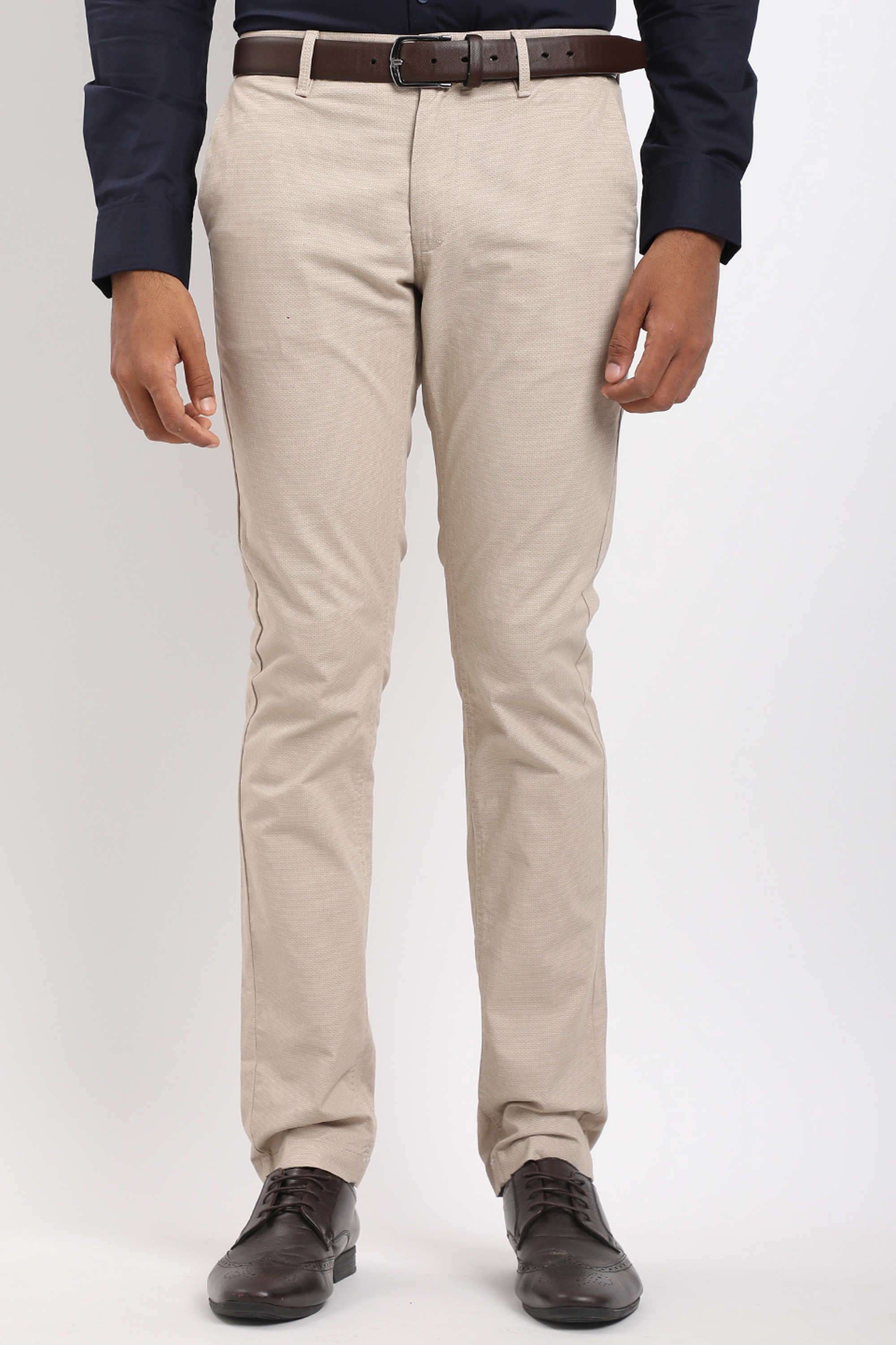 Solid-Cotton-Blend-Straight-Fit-Men-s-Casual-Trousers
