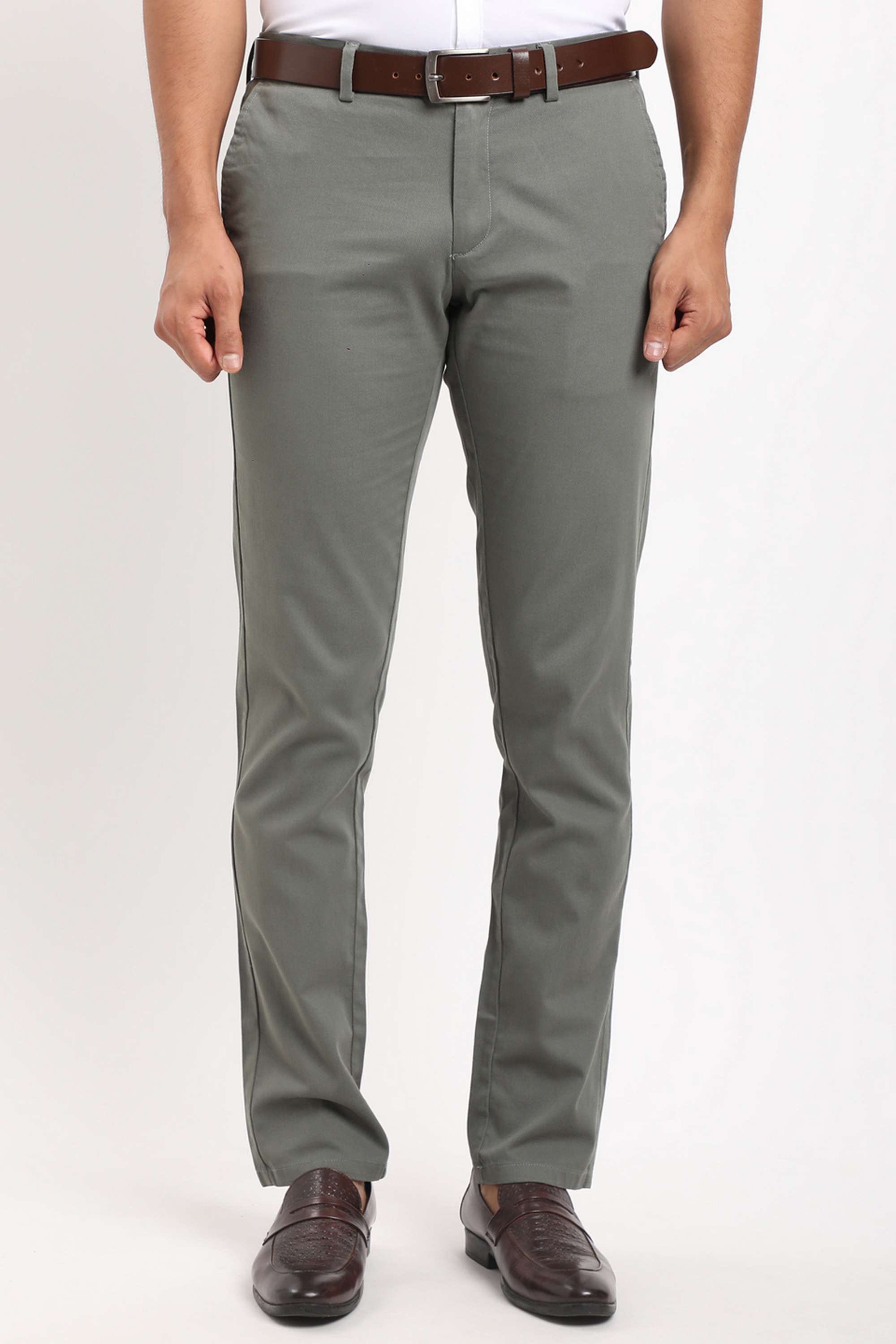 Solid-Cotton-Blend-Regular-Fit-Men-s-Casual-Wear-Trousers