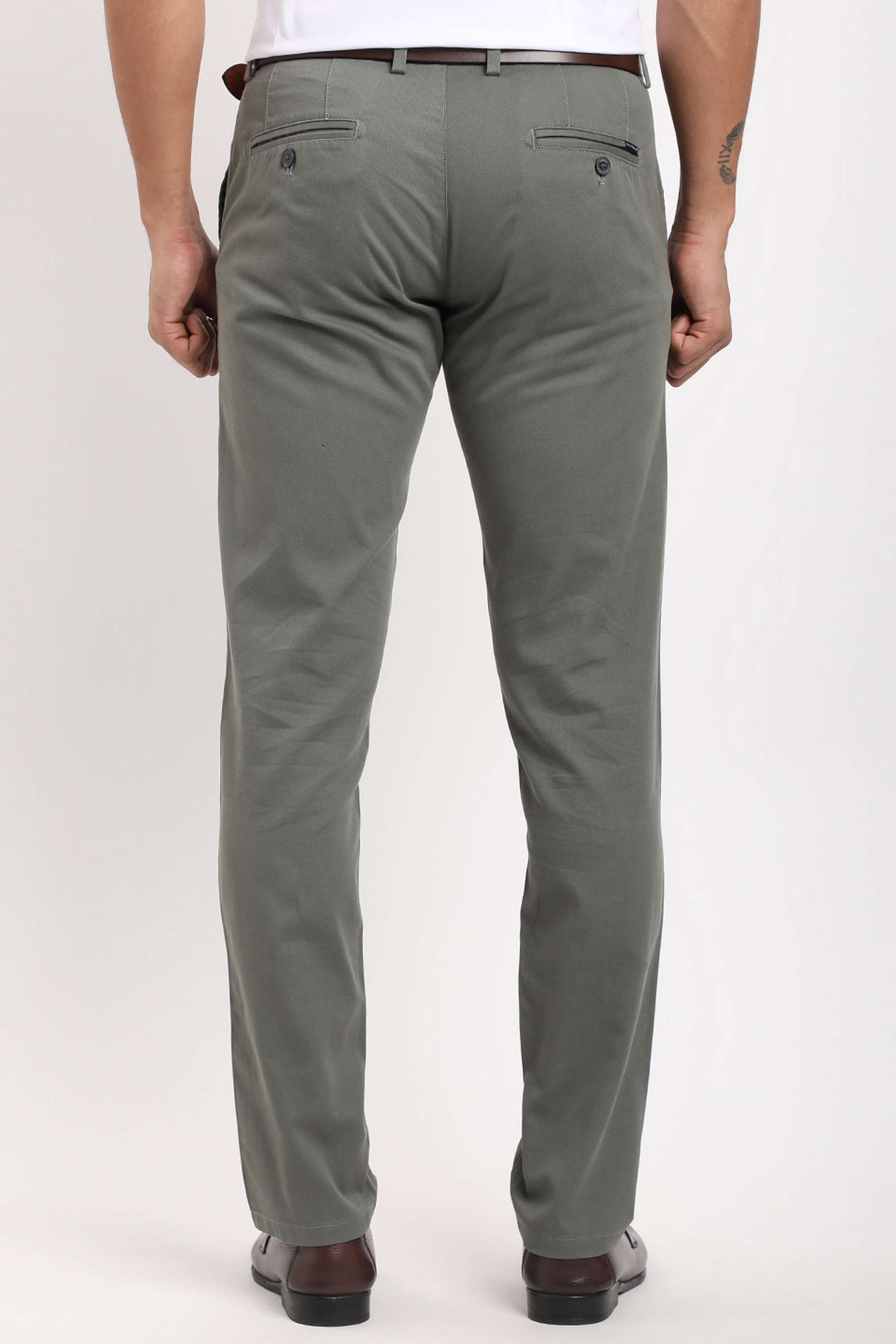 Solid-Cotton-Blend-Regular-Fit-Men-s-Casual-Wear-Trousers