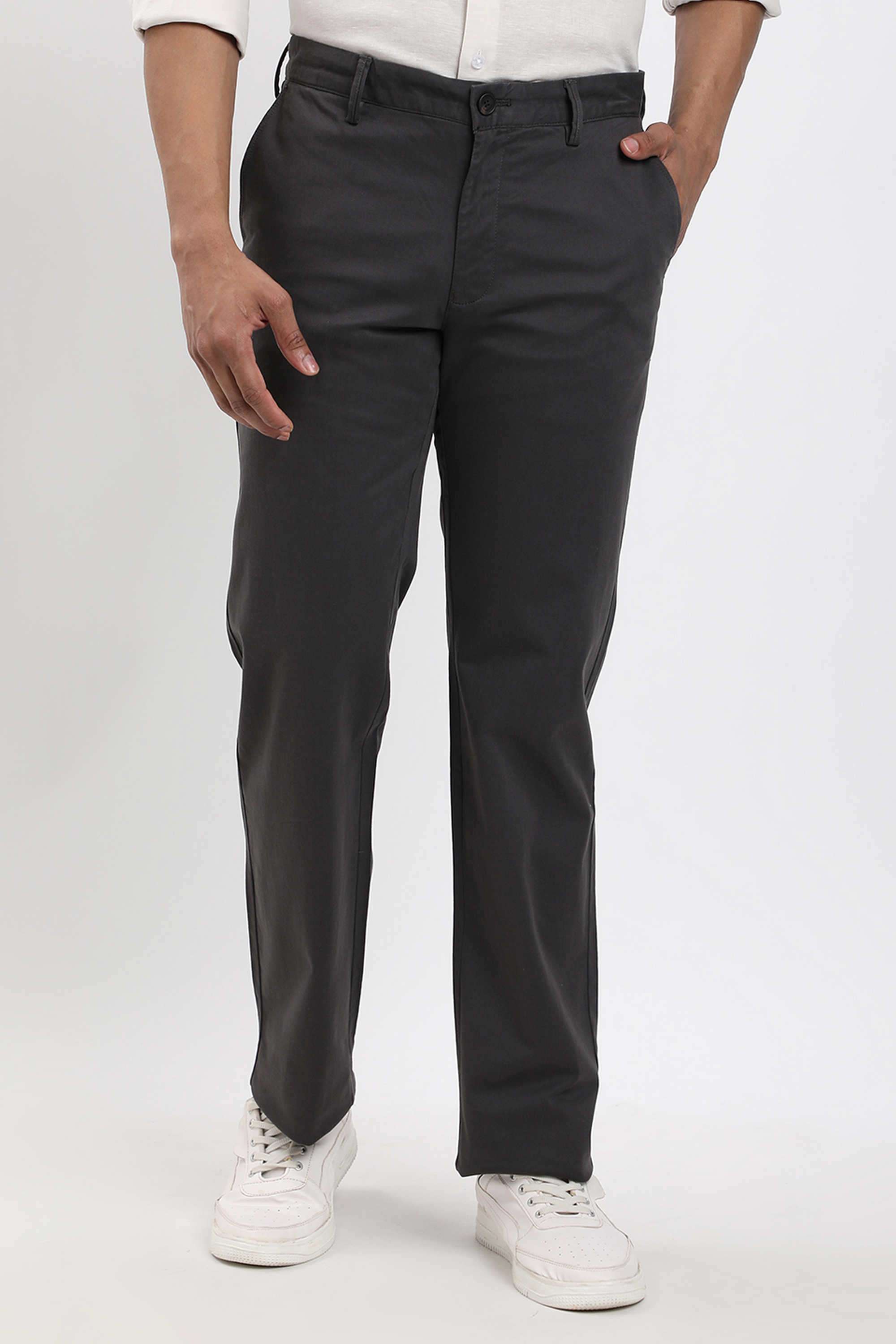 Solid-Cotton-Blend-Regular-Fit-Men-s-Casual-Trousers