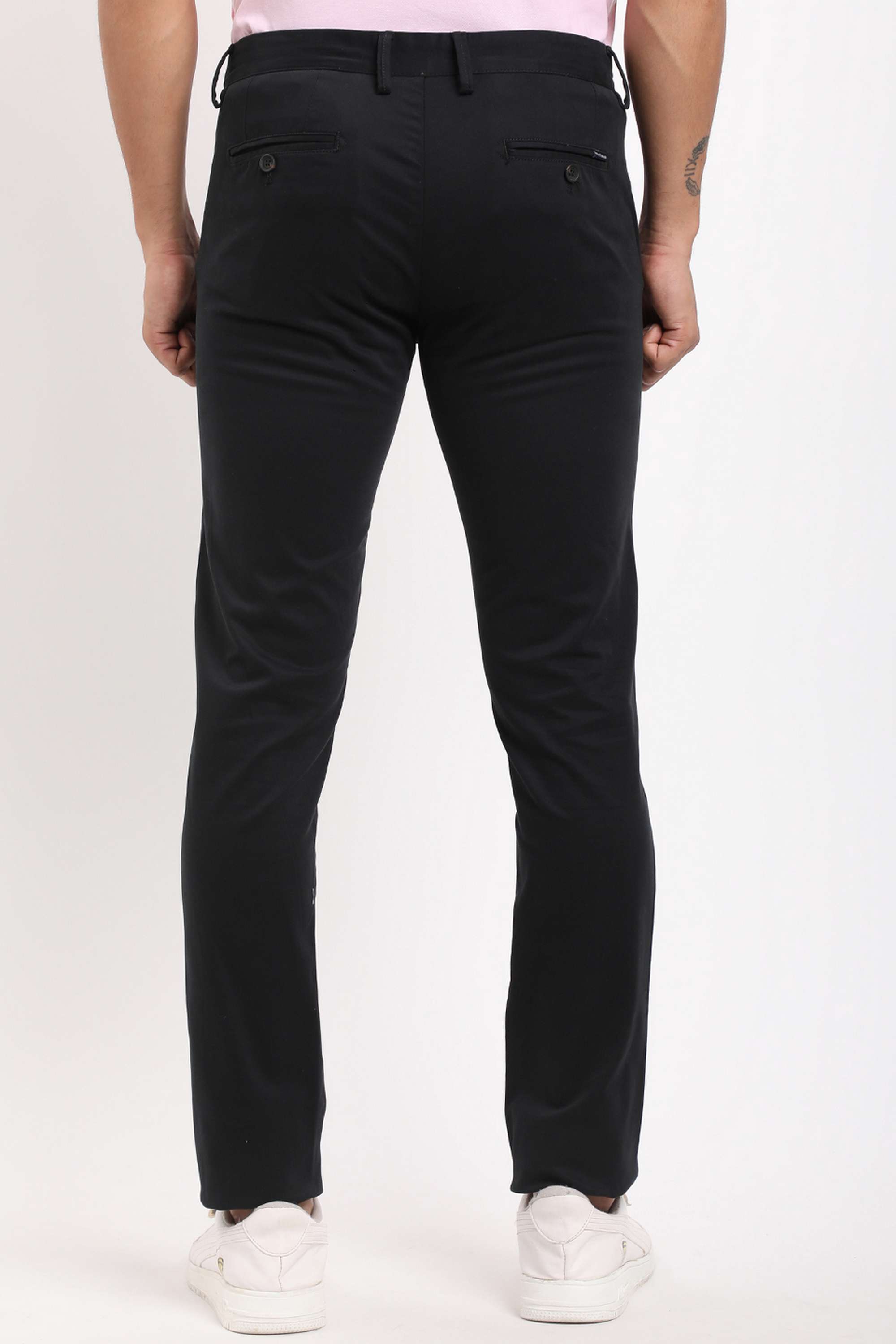 Solid-Cotton-Blend-Regular-Fit-Men-s-Casual-Wear-Trousers