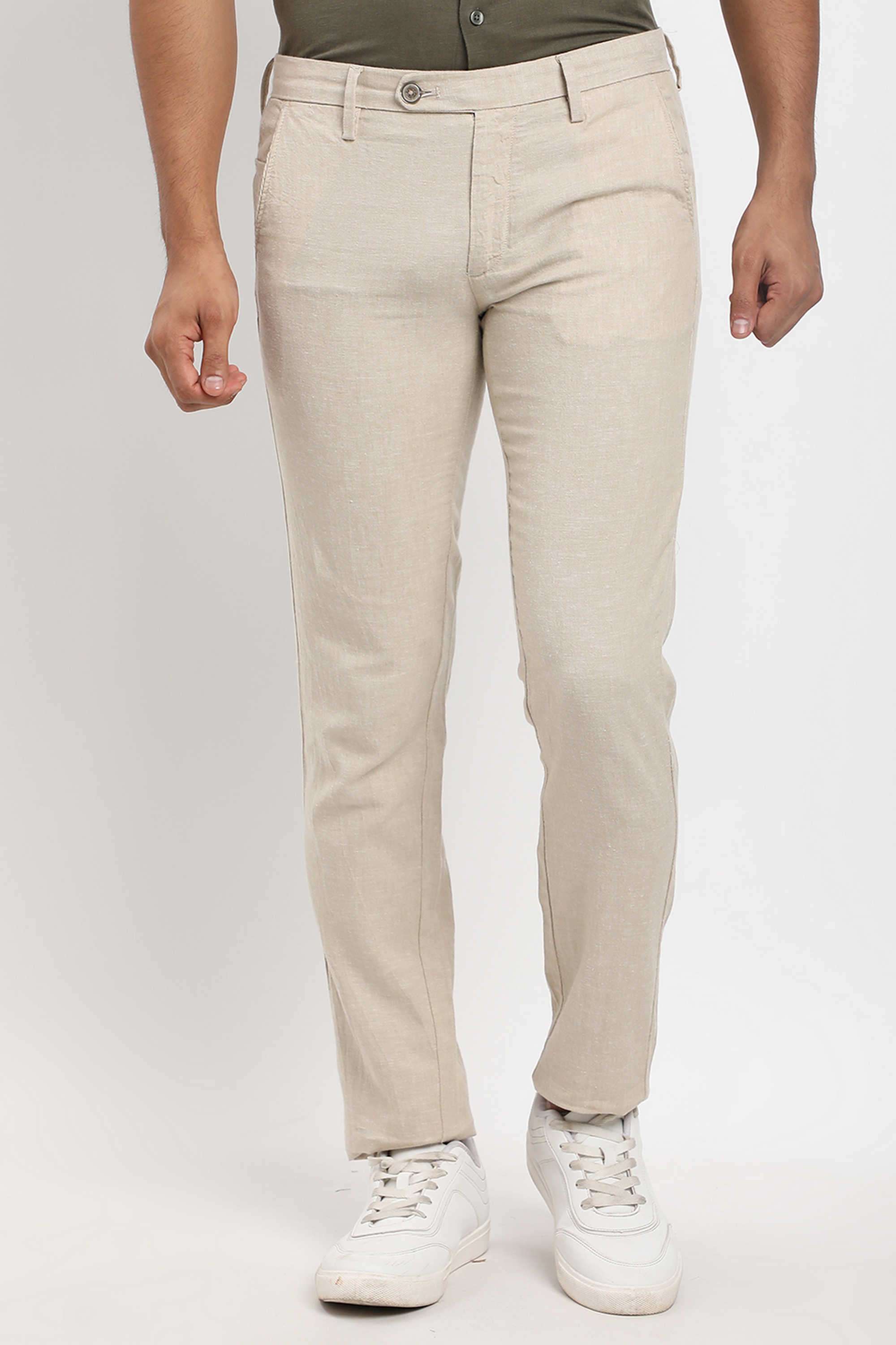 Solid-Linen-Straight-Fit-Men-s-Casual-Trousers