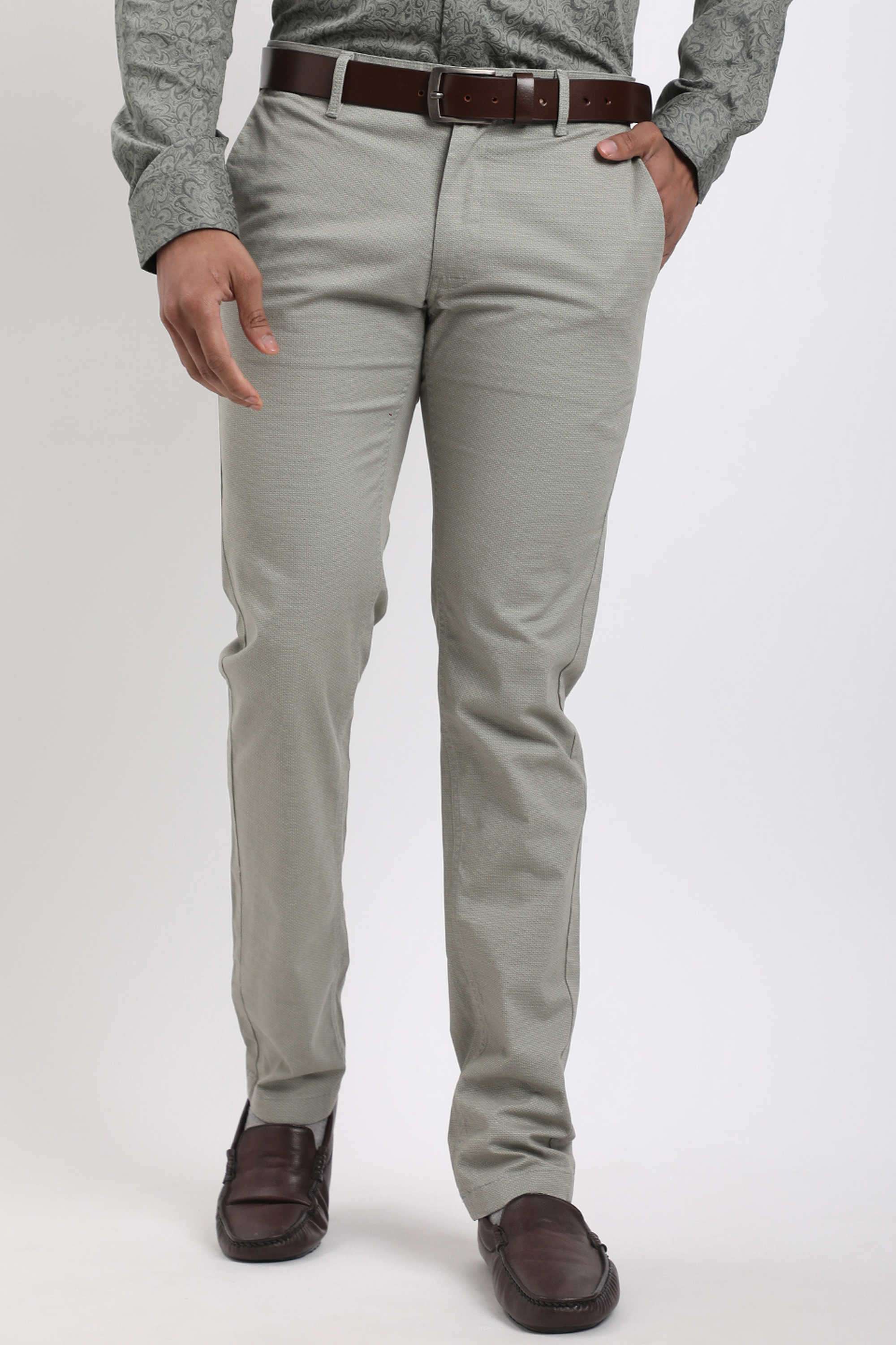 Solid-Cotton-Blend-Straight-Fit-Men-s-Casual-Trousers