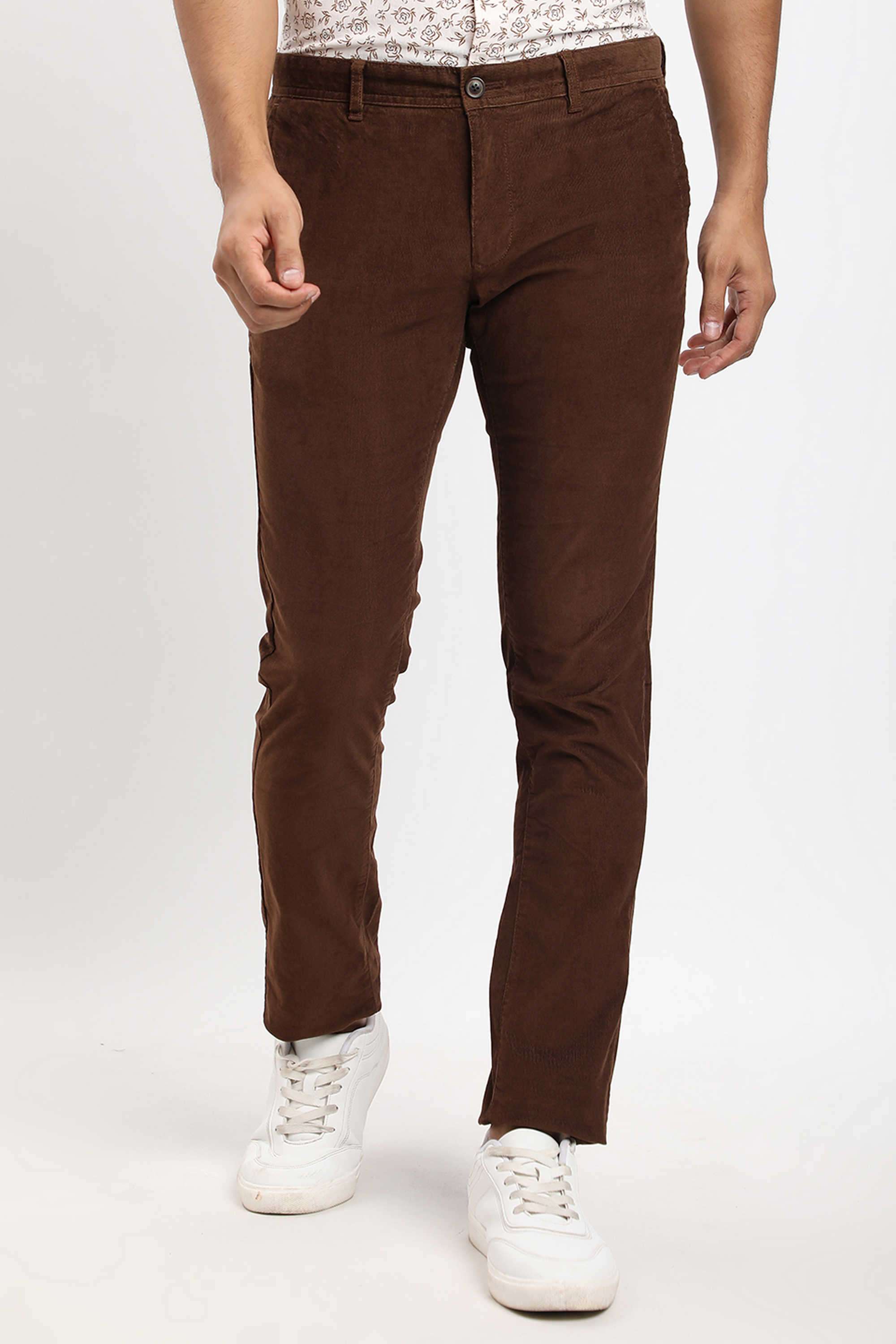 Solid-Cotton-Blend-Regular-Fit-Men-s-Casual-Trousers