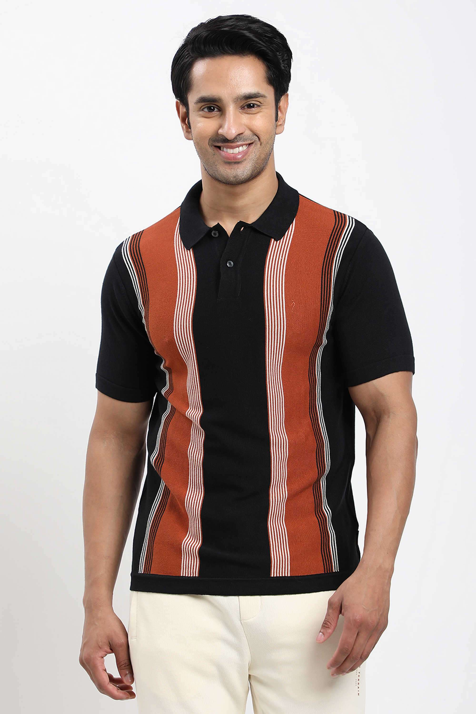 Stripes-Cotton-Blend-Polo-Men-s-T-Shirt