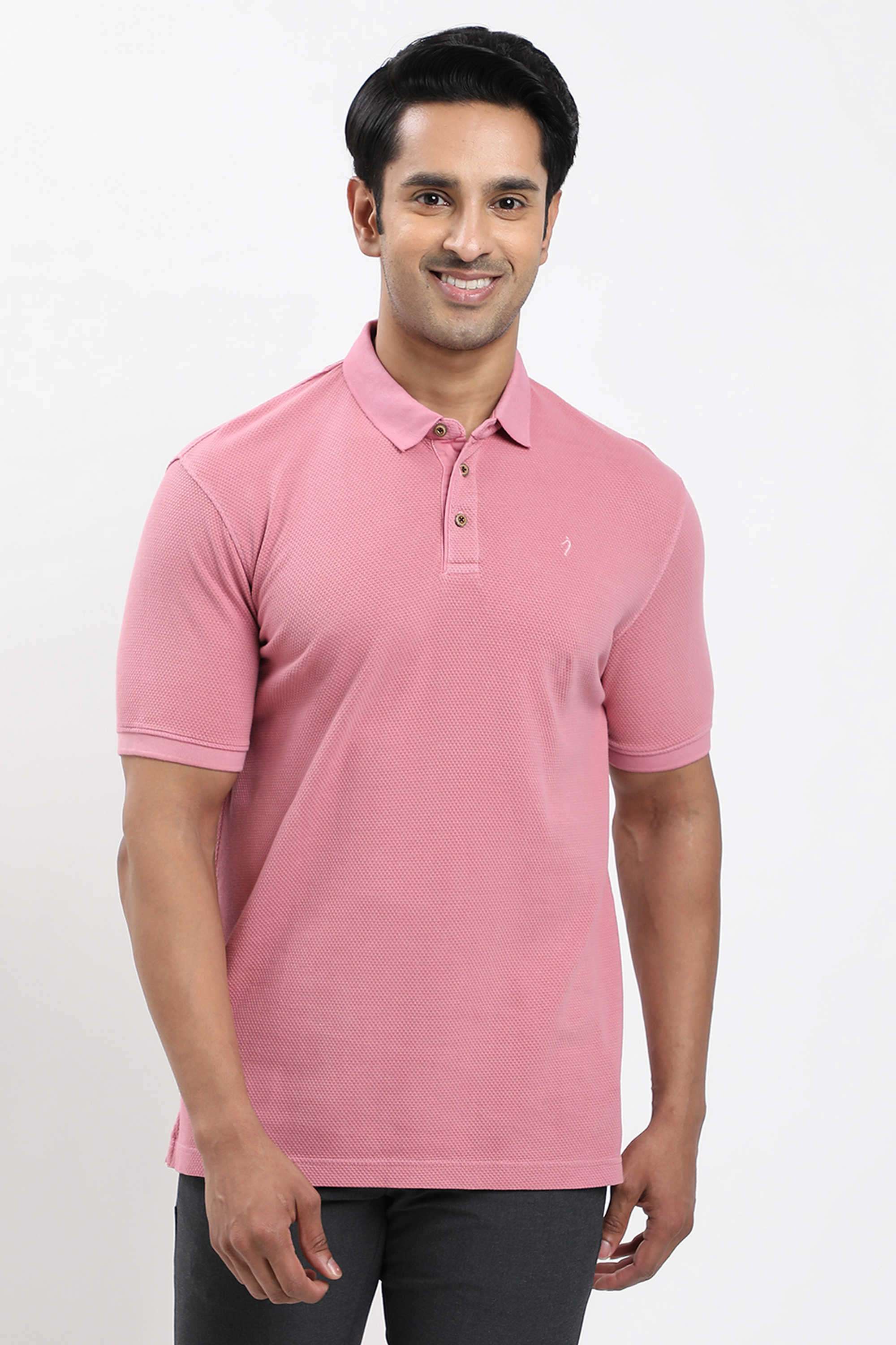 Solid-Cotton-Blend-Polo-Men-s-T-Shirt