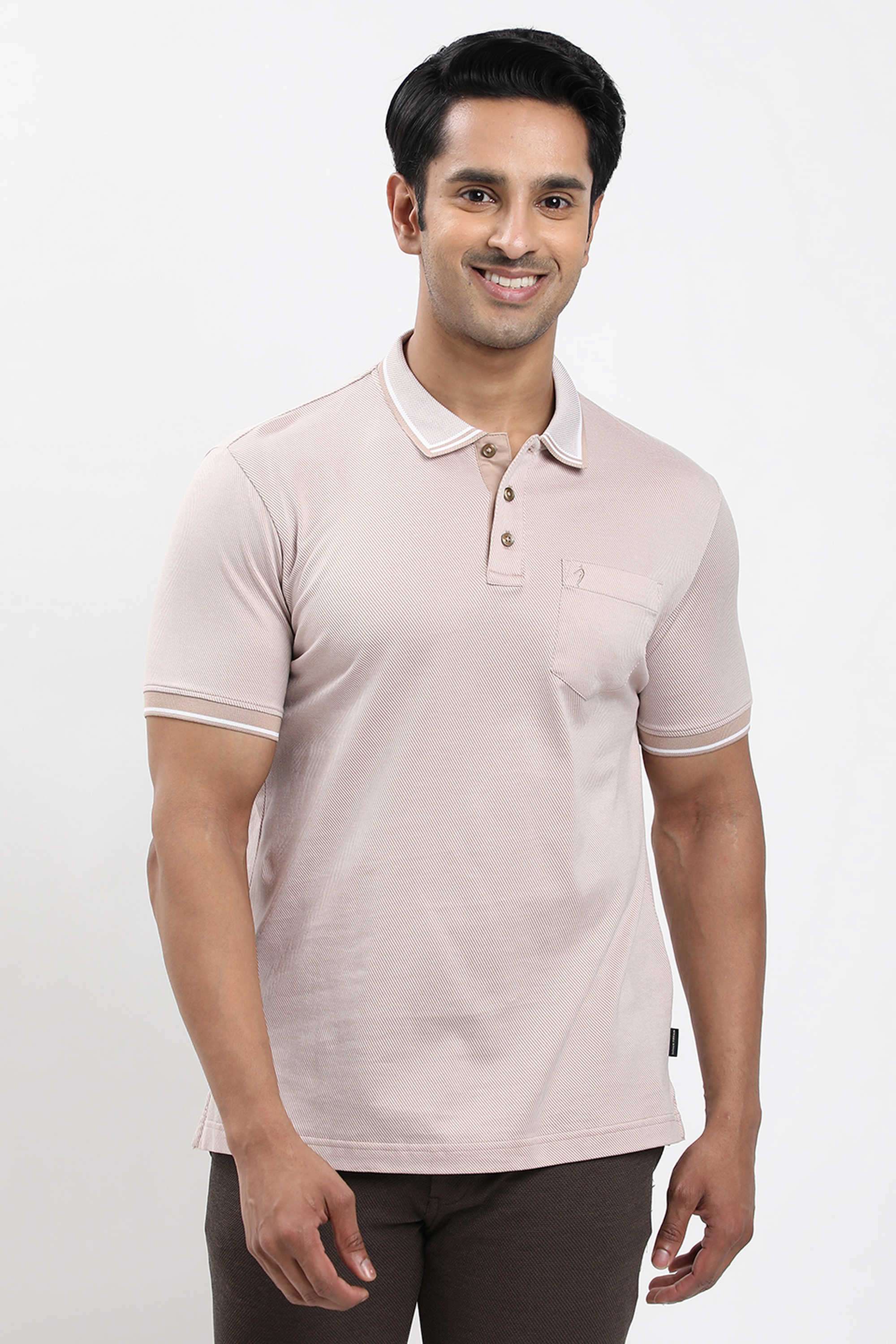 Solid-Cotton-Blend-Polo-Men-s-T-Shirt